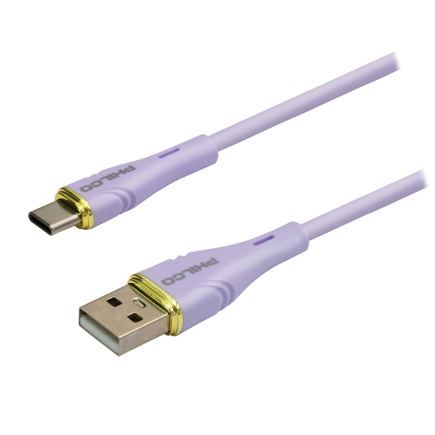 Cable Philco USB-A a USB-C 1,2 m Púrpura-1