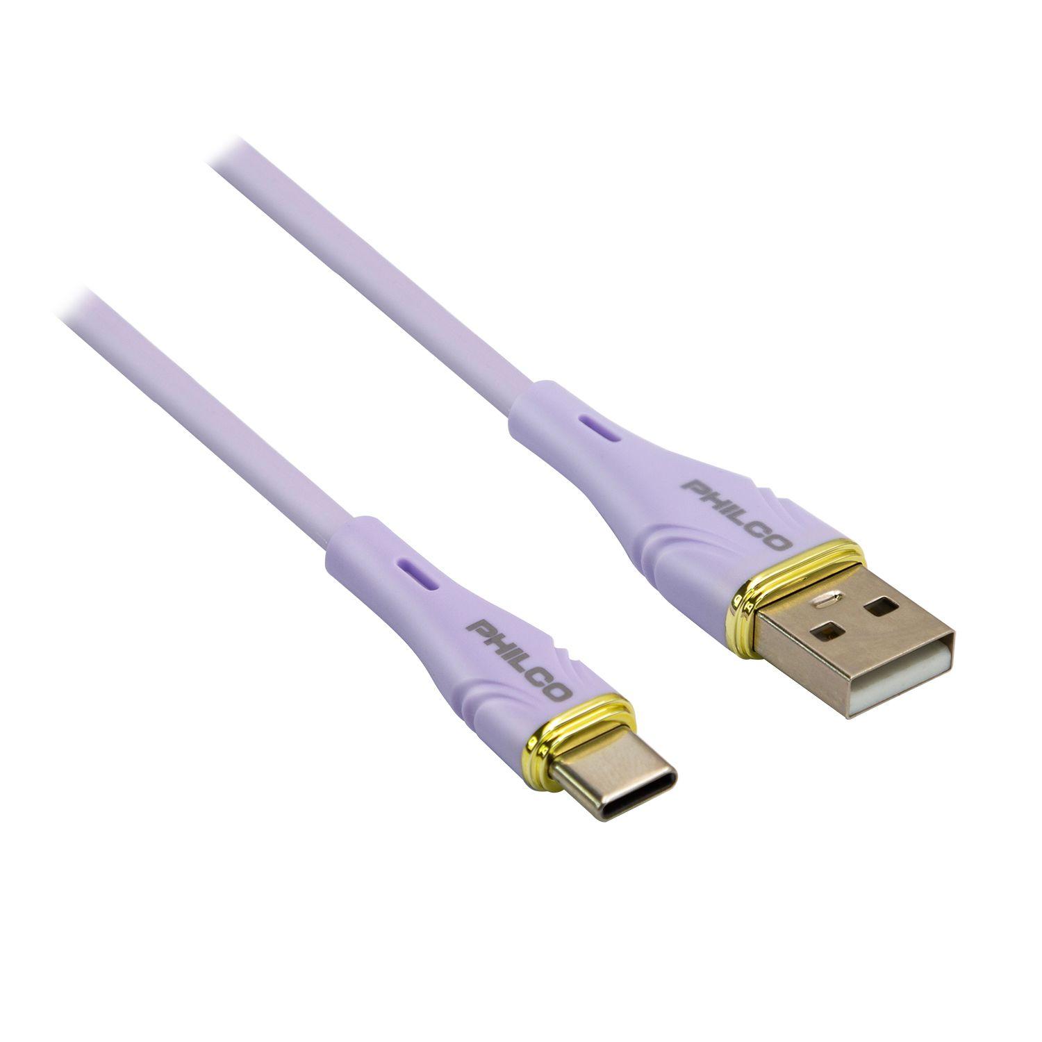 Cable Philco USB-A a USB-C 1,2 m Púrpura-2