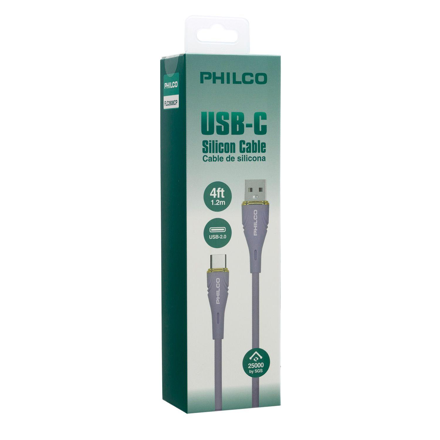 Cable Philco USB-A a USB-C 1,2 m Púrpura-3