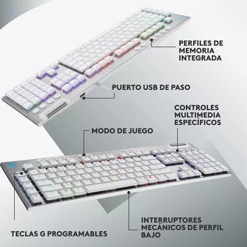 Logitech G815 Teclado Mecánico Tactile En Inglés Multicolor Blanco-1