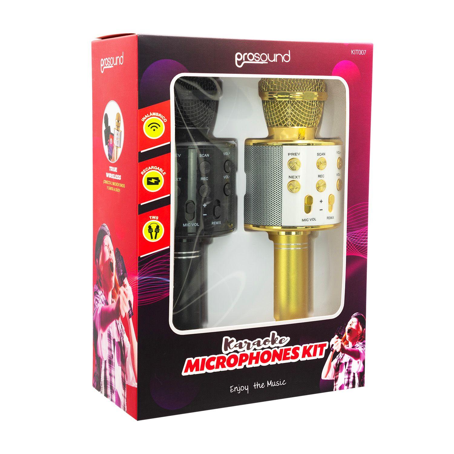 KIT DE MICRÓFONOS KARAOKE TWS PROSOUND Open box-0