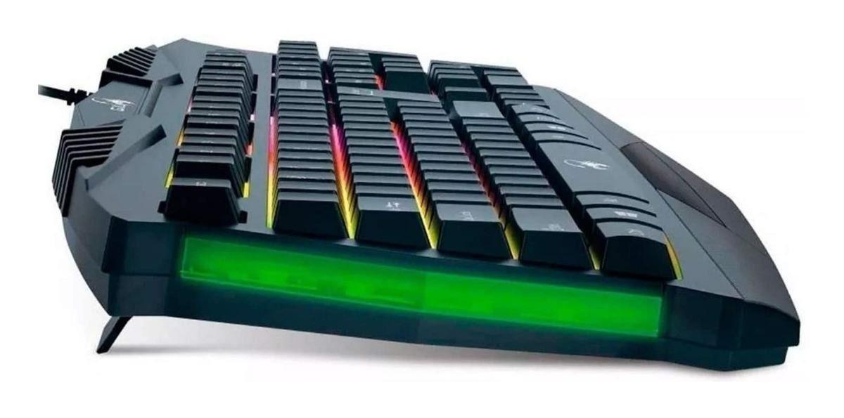 TECLADO GAMER GENIUS GX GAMING QWERTY ESPAÑOL COLOR NEGRO CON LUZ DE 7 COLORES-2