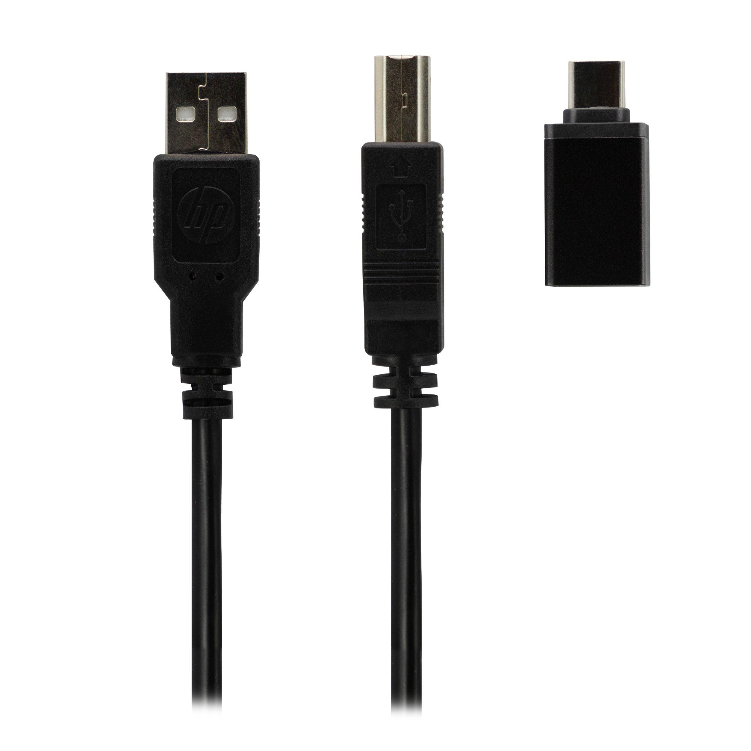 CABLE P/IMPRESORA C/PUERTO USB Y USB-C + ADAPTADOR Open box-1