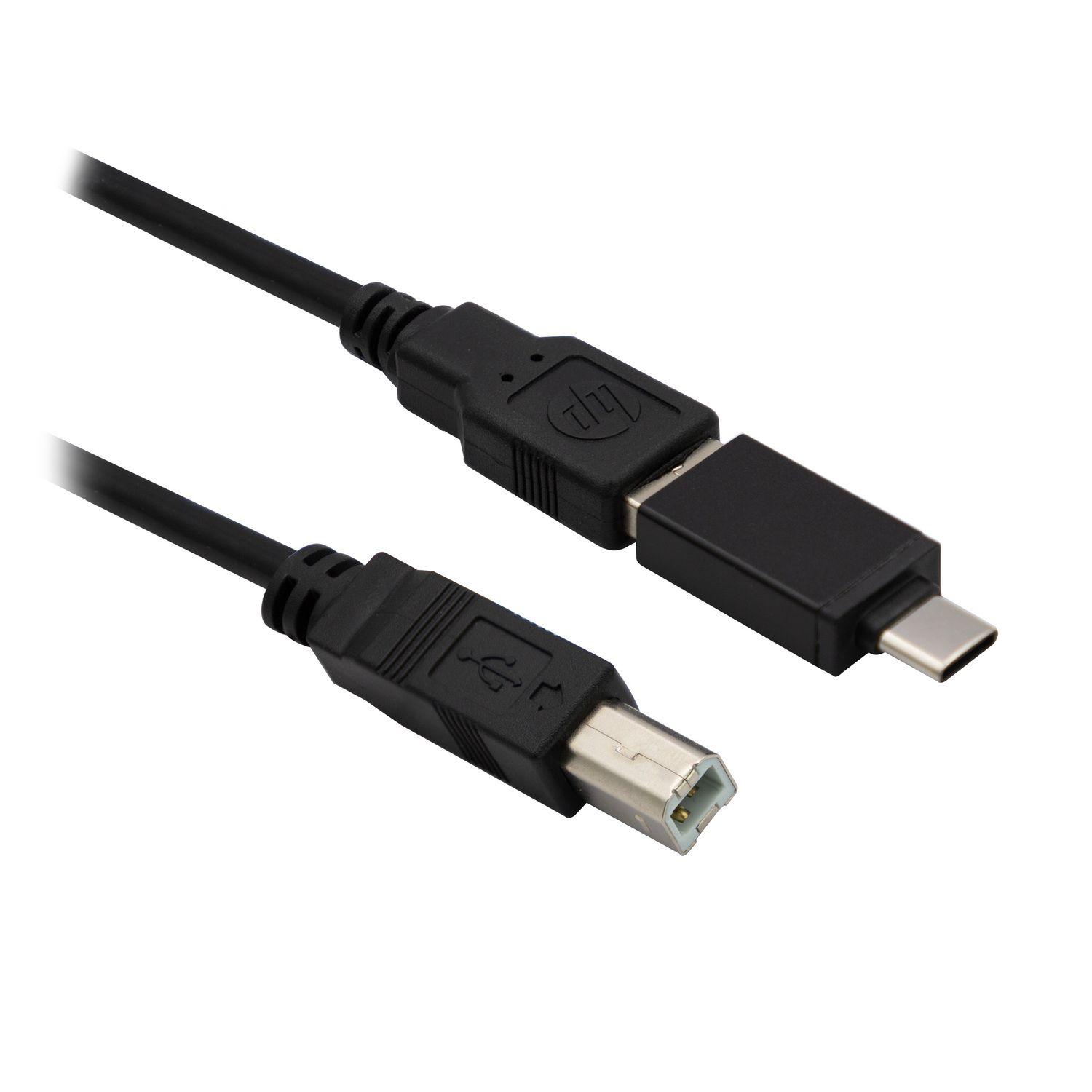 CABLE P/IMPRESORA C/PUERTO USB Y USB-C + ADAPTADOR Open box-2