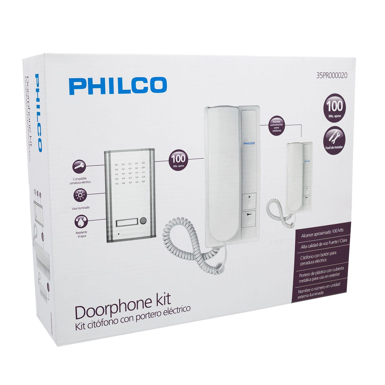 PORTERO ELECT 2 CITOFONOS PHILCO FRENTE METALICO PR-20 Open box-3