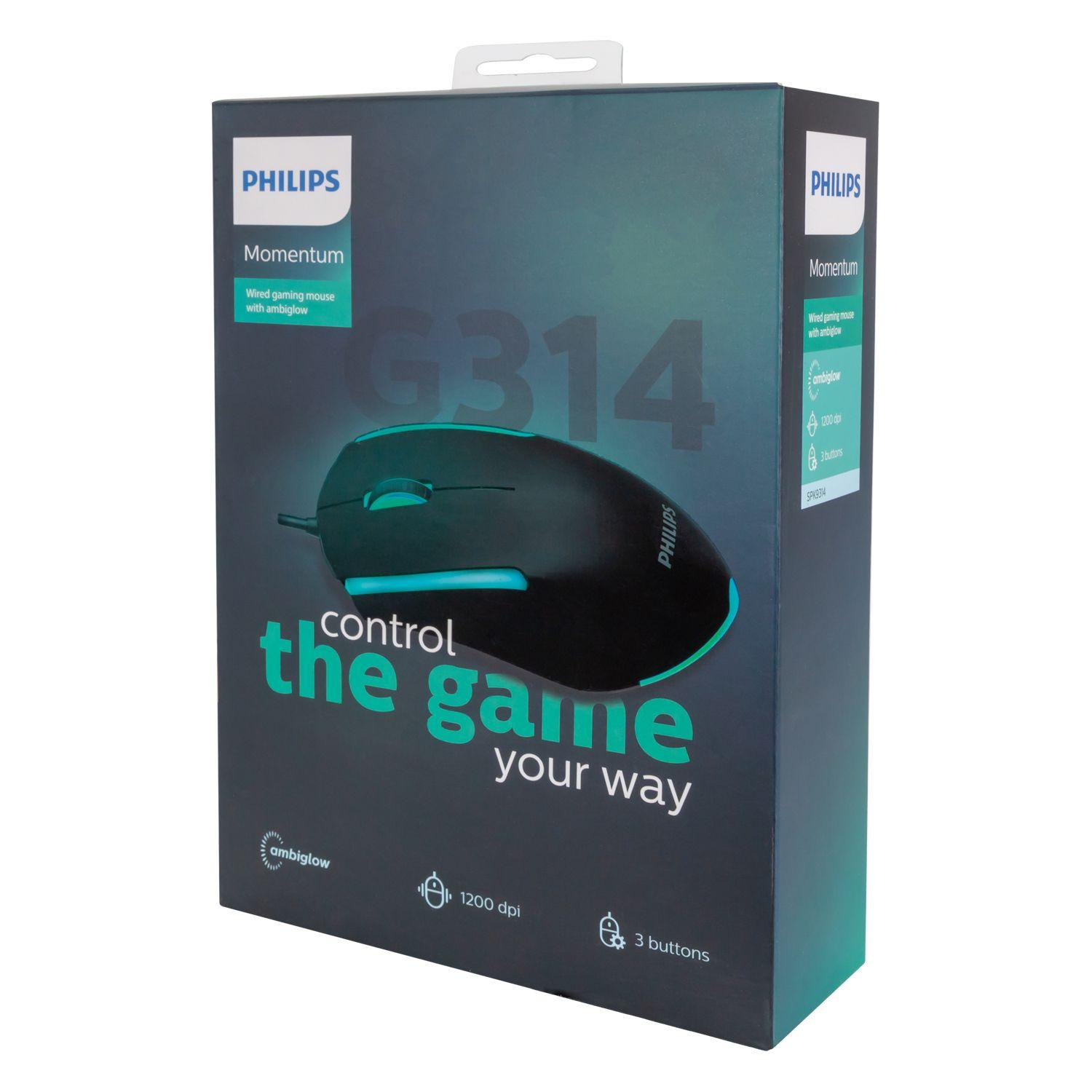 MOUSE GAMER ALAMBRICO PHILIPS 3 BOTONES-0