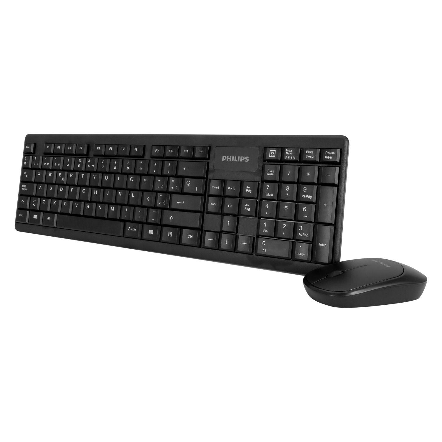 ESPAÑOL COMBO TECLADO + MOUSE NEGRO PHILIPS INAL-3
