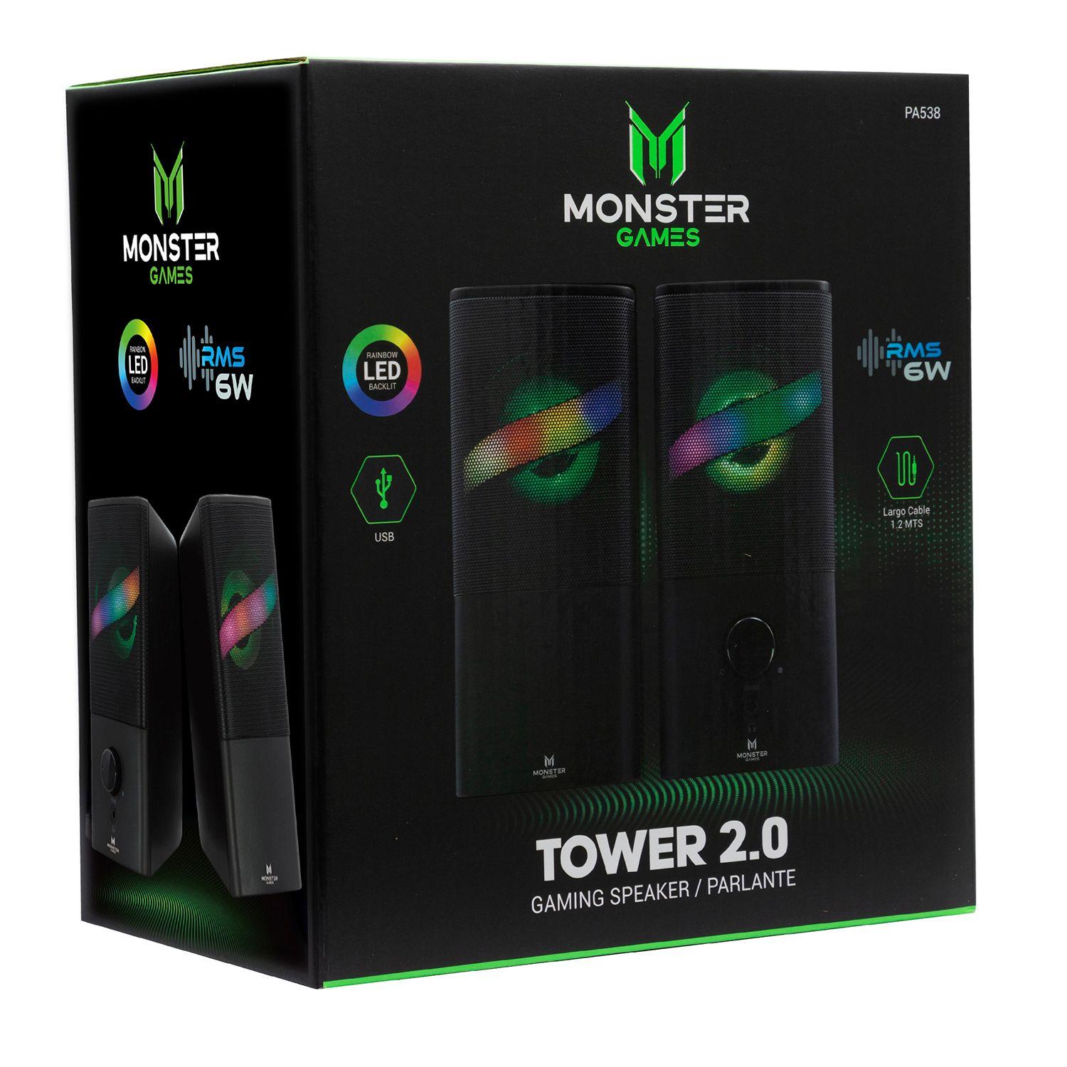 PA538 PARLANTE MONSTER GAMES TOWER 2.0 Open box-0