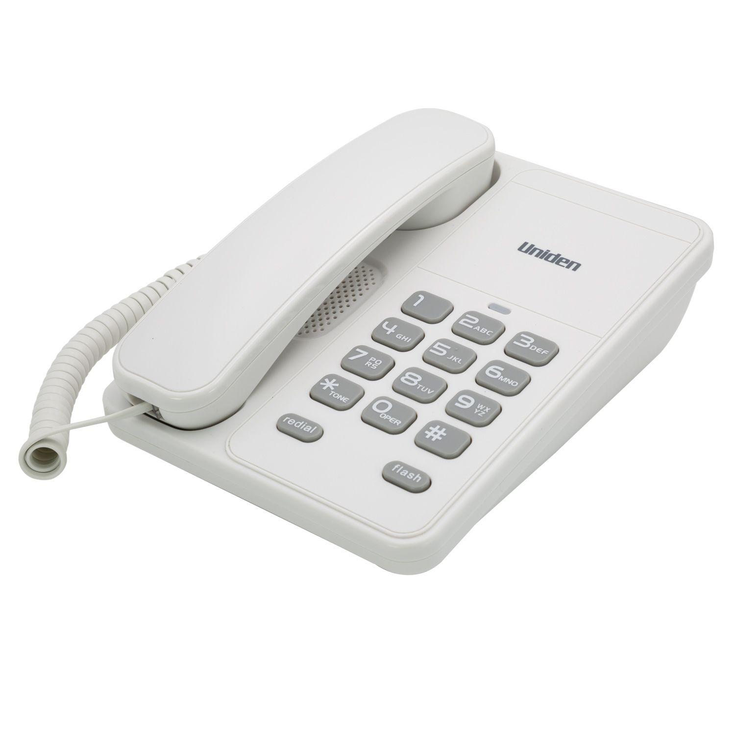 TELÉFONO DE MESA PARED UNIDEN BOTONES GRANDES IDEAL OFICINAS COLOR BLANCO Open box-2
