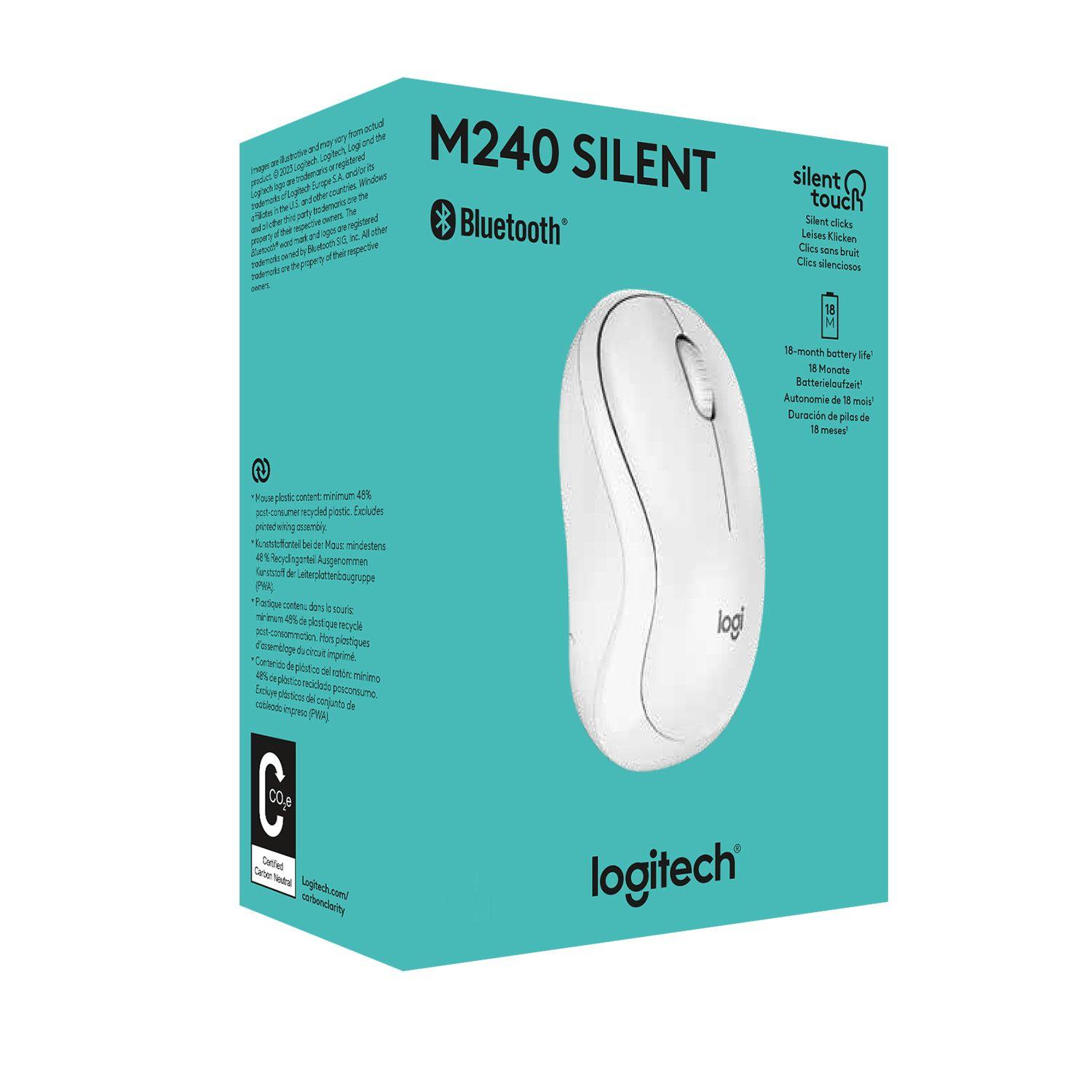 MOUSE LOGITECH M240 SILENT BLUETOOTH BLANCO Open box-5