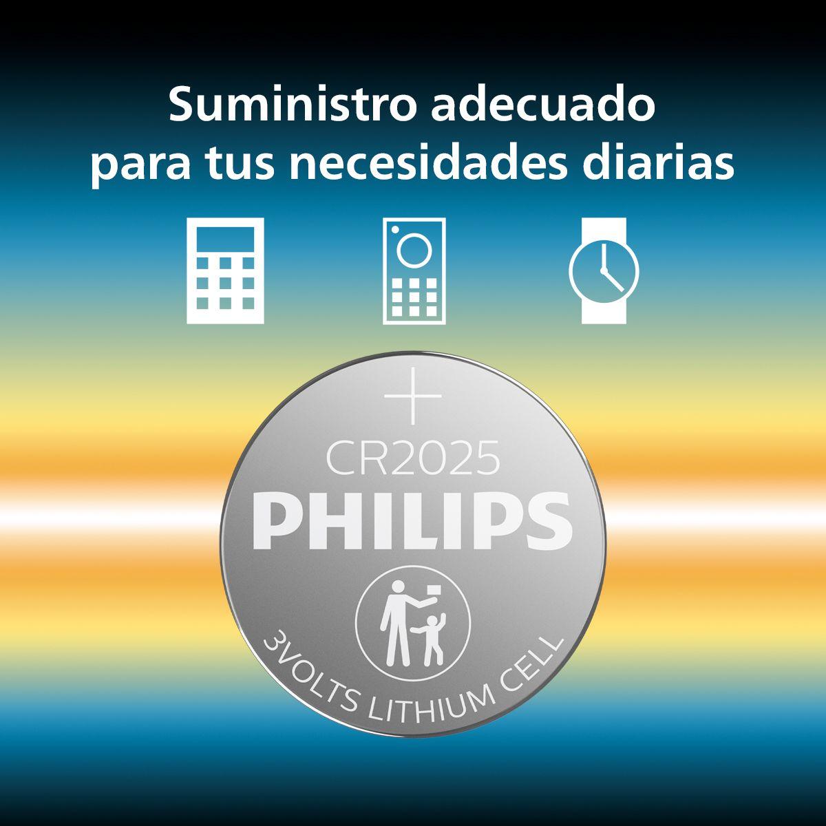 BATERIA CR2025 x 5 UNIDADES PHILIPS-3
