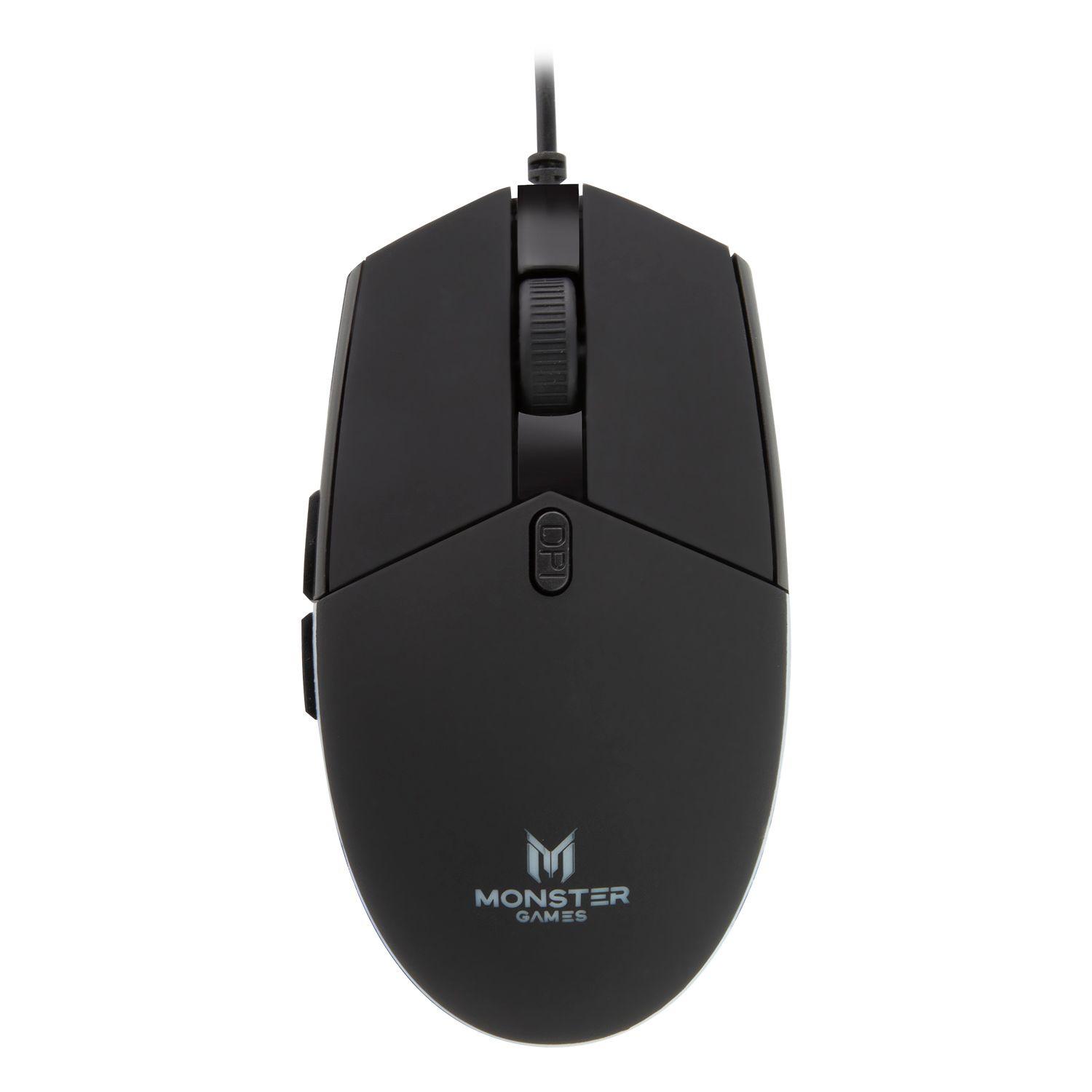 MOUSE GAMER MONSTER TIDE 3200DPI 5 BOTONES NEGRO-1