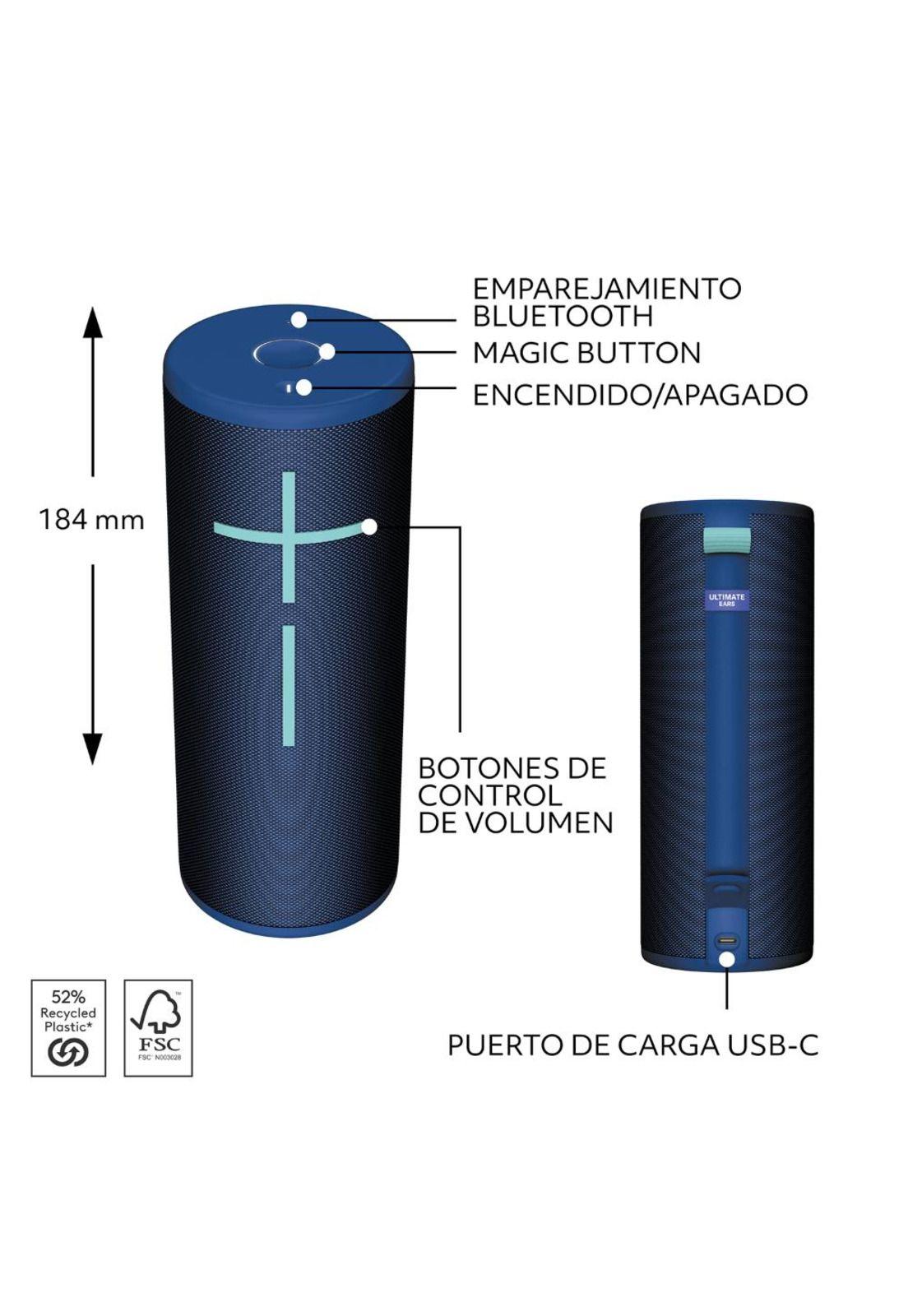 Parlante Logitech Azul Port. BOOM 4-3