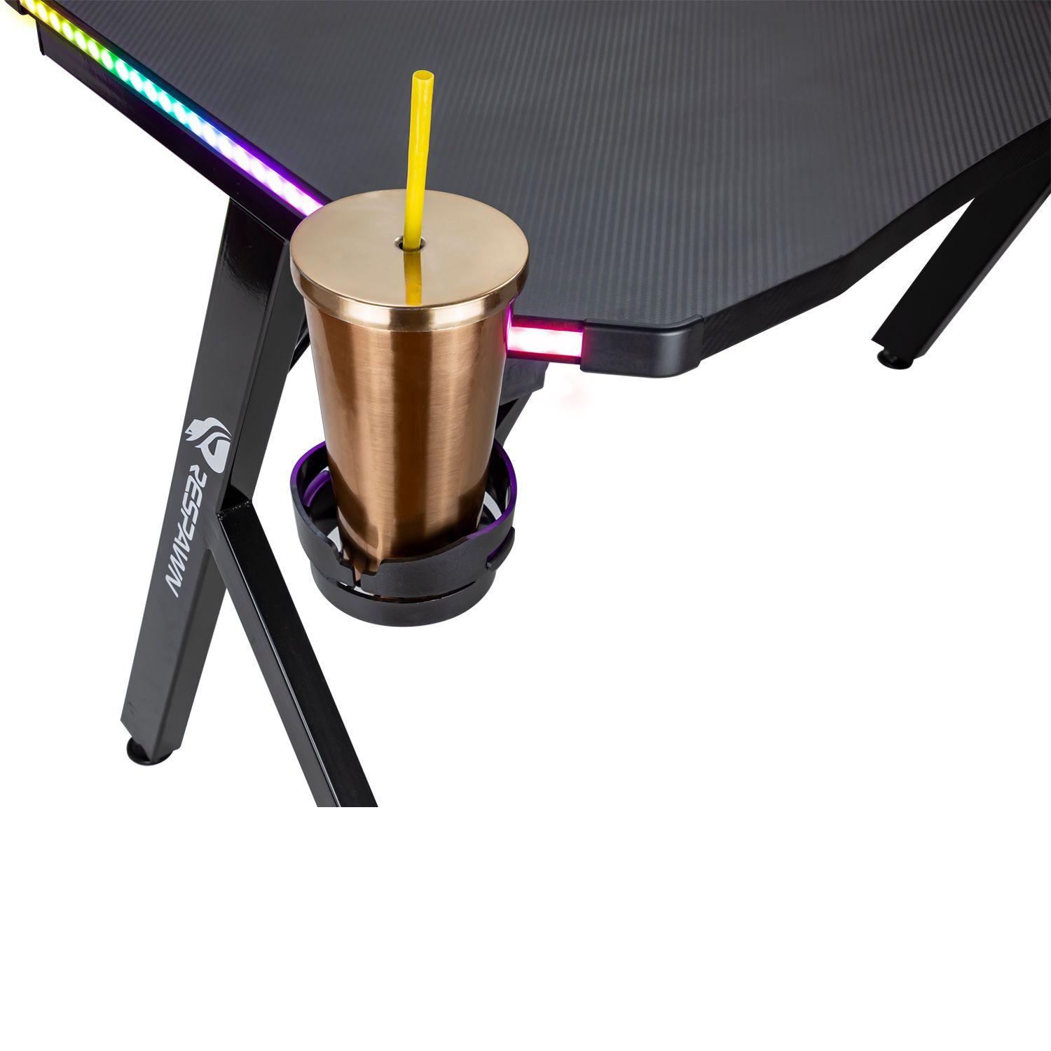 MESA GAMER RGB CREMOTO MOD GT 500 BK + PAD MOUSE 114-2
