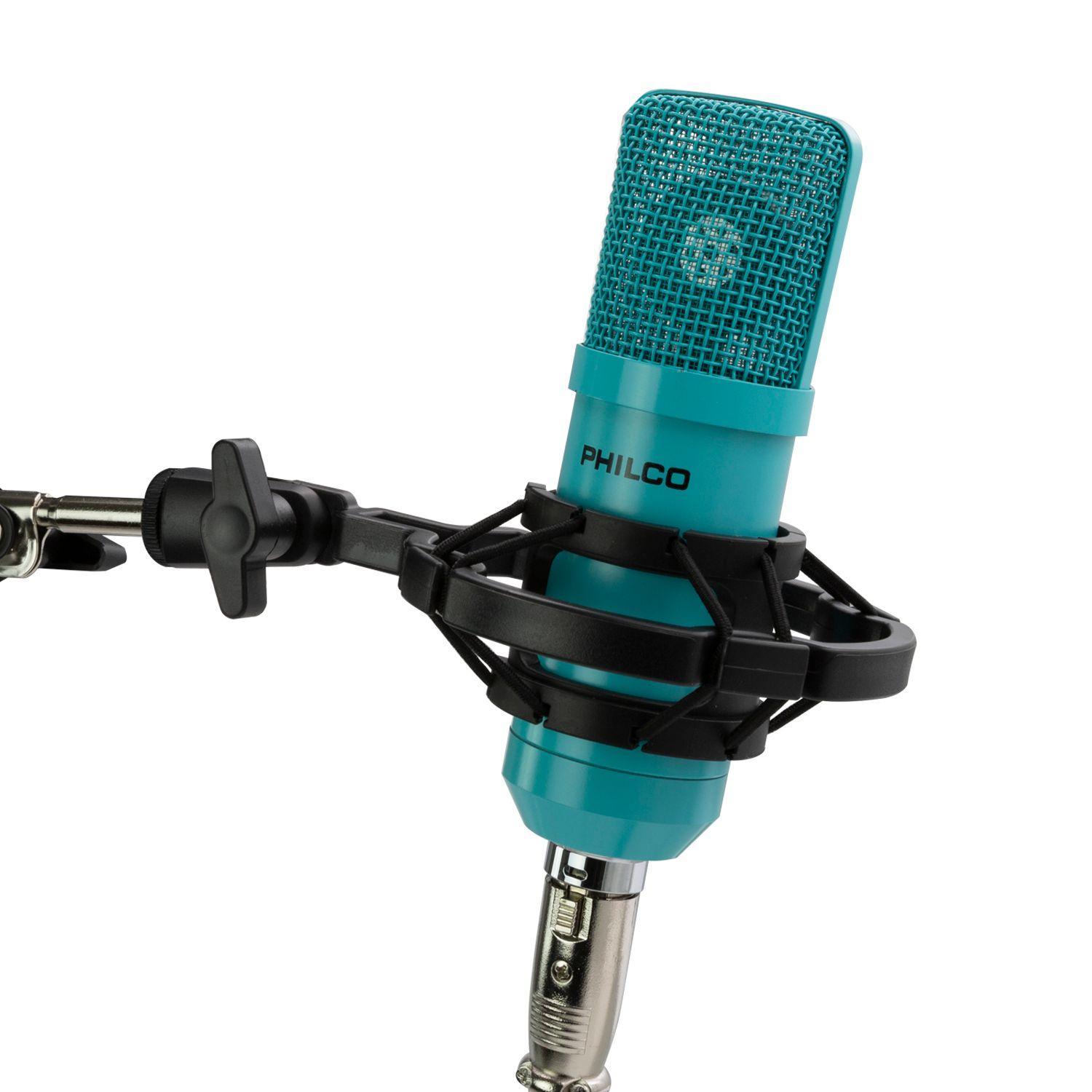 KIT STUDIO MICROPH C/SOP/POP/STAND/USB SOUND CARD AZUL Open box-2