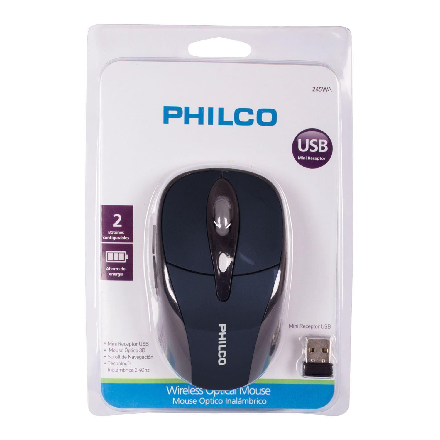 MOUSE ÓPTICO INALÁMBRICO PHILCO 245WA AZUL FJ-2
