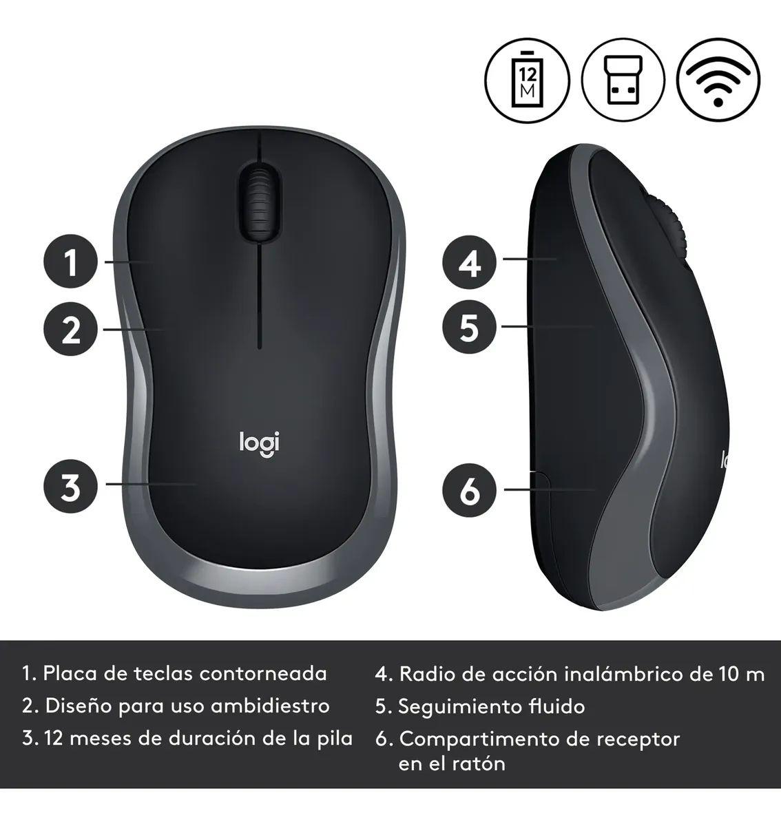 MOUSE LOGITECH INALAM M185-4