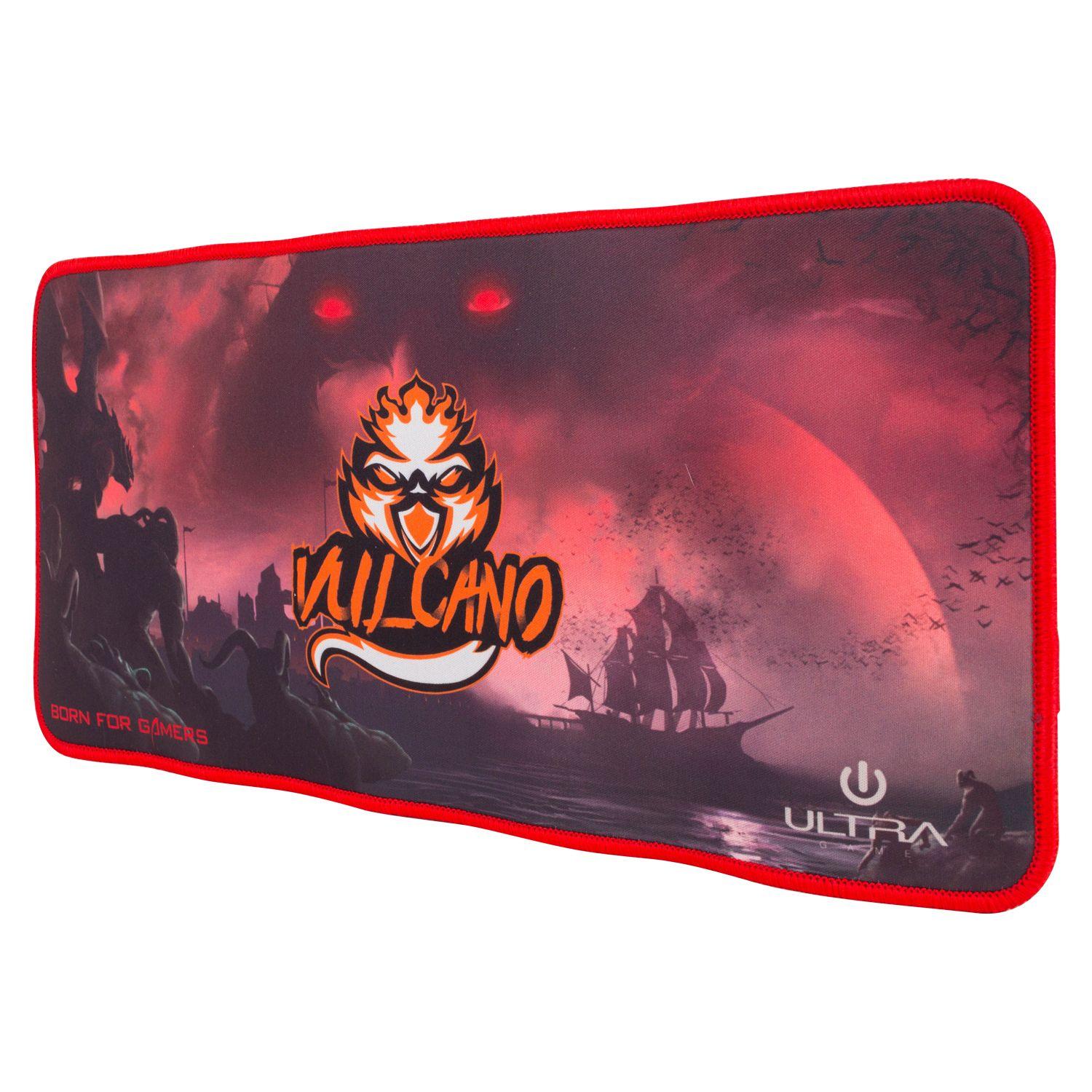 MOUSE PAD GAMER ULTRA XL 400MM X 200MM VULCANO FJ COLOR ROJO-2