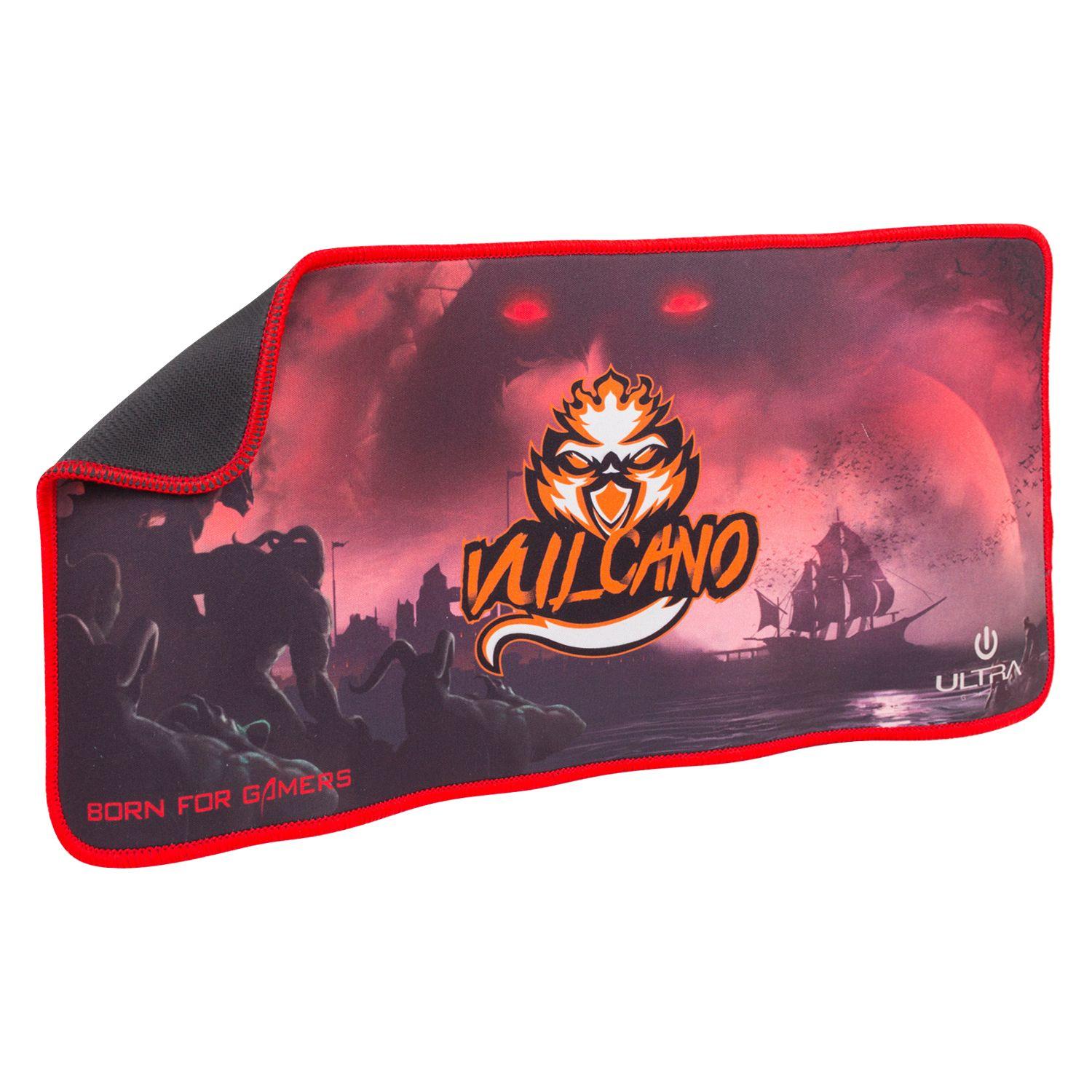 MOUSE PAD GAMER ULTRA XL 400MM X 200MM VULCANO FJ COLOR ROJO-2