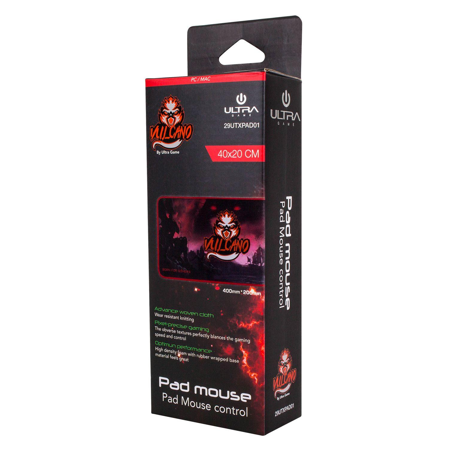 MOUSE PAD GAMER ULTRA XL 400MM X 200MM VULCANO FJ COLOR ROJO-3