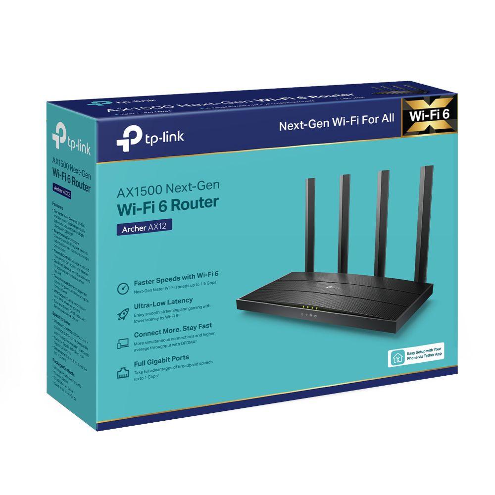 ROUTER TP-LINK ARCHER AX12 AX1500 WIFI 6 DUAL BAND Open box-0