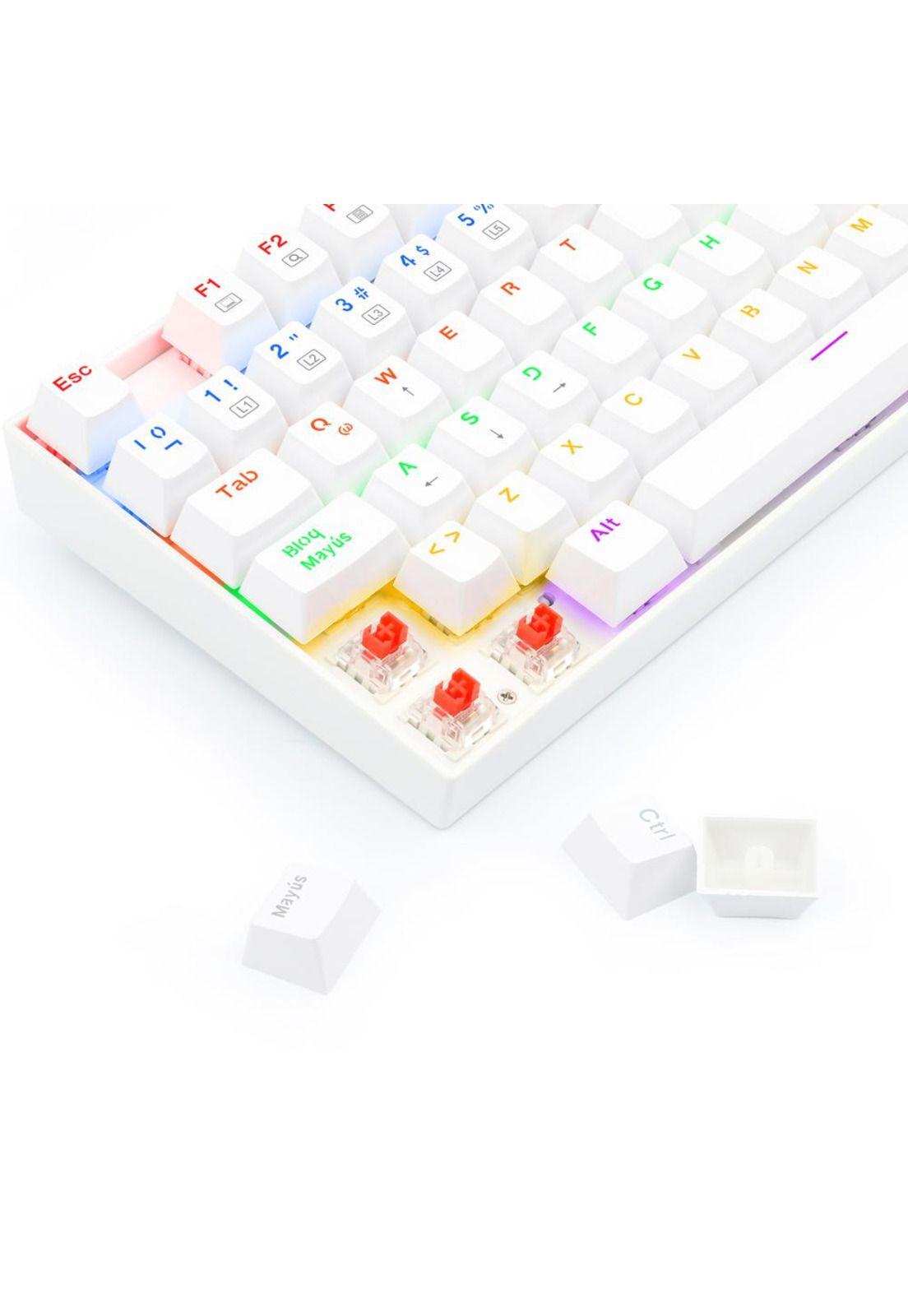 K552W-KR-SP TECLADO KUMARA RAINBOW WHITE SWITCH ROJO SP-1