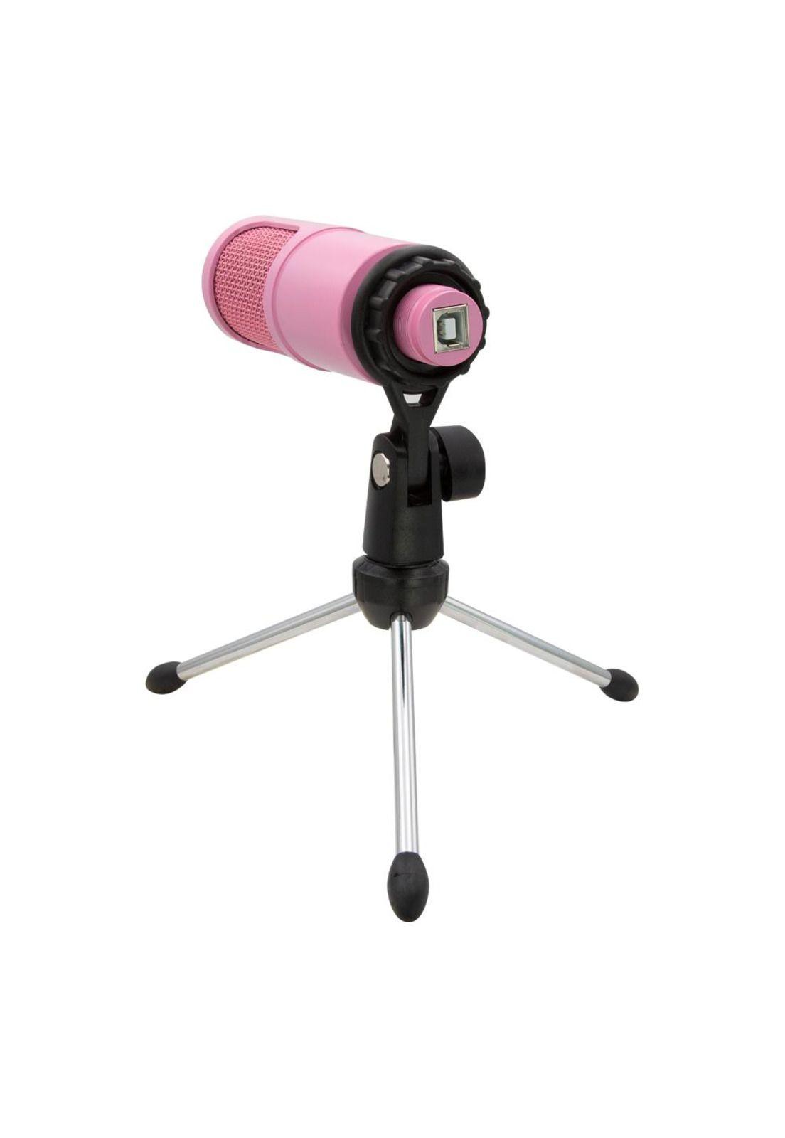 STUDIO MICROPHONE CON TRIPODE ROSADO-4