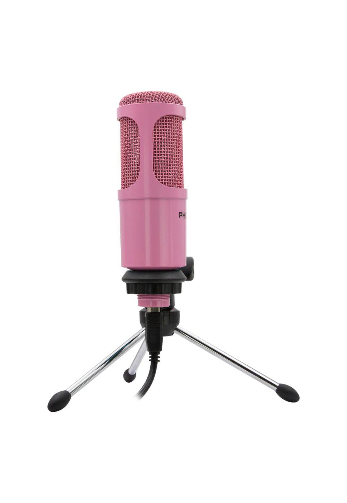 STUDIO MICROPHONE CON TRIPODE ROSADO-5
