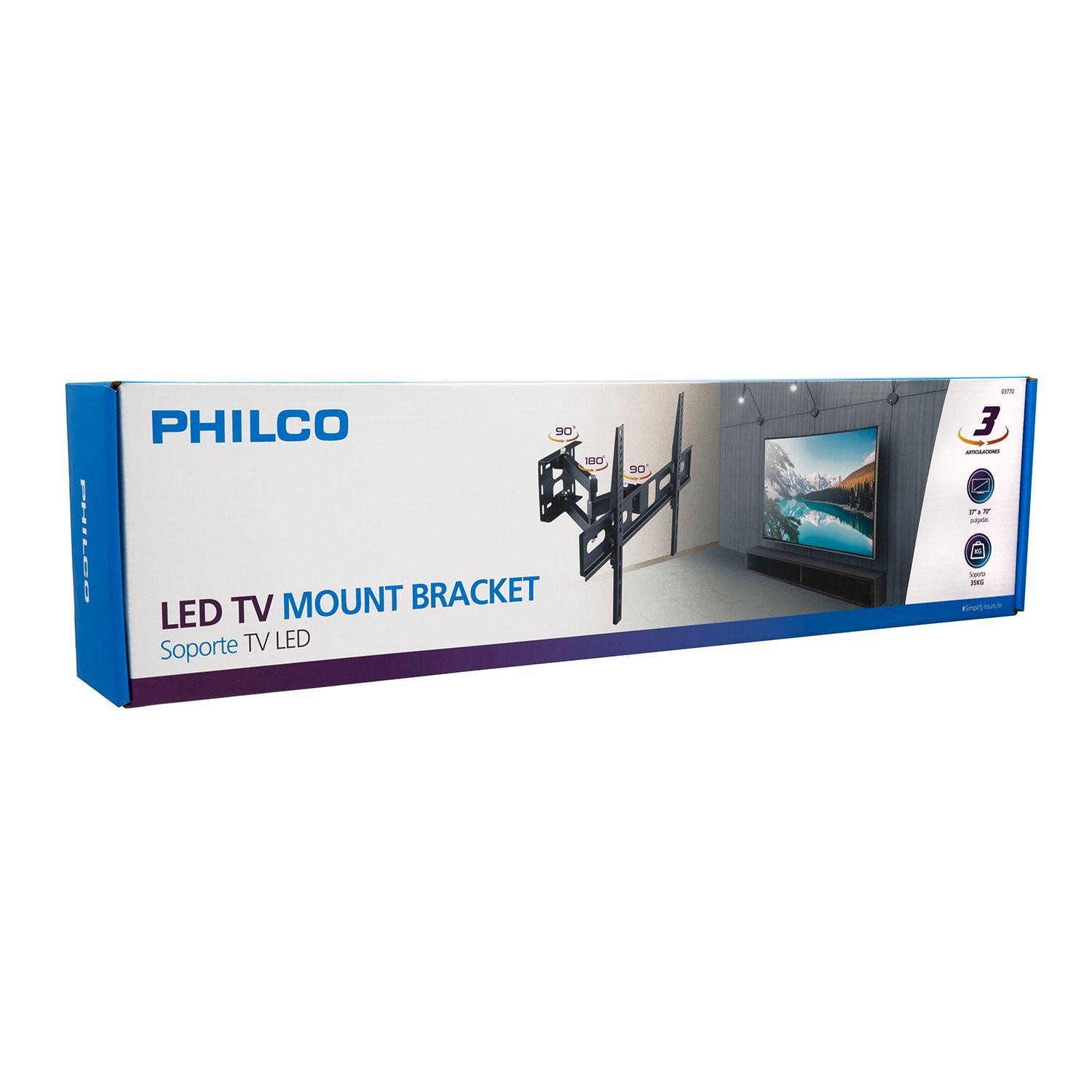 SOPORTE PHILCO DE PARED PARA TV/MONITOR DE 37 A 70 NEGRO Open box-3