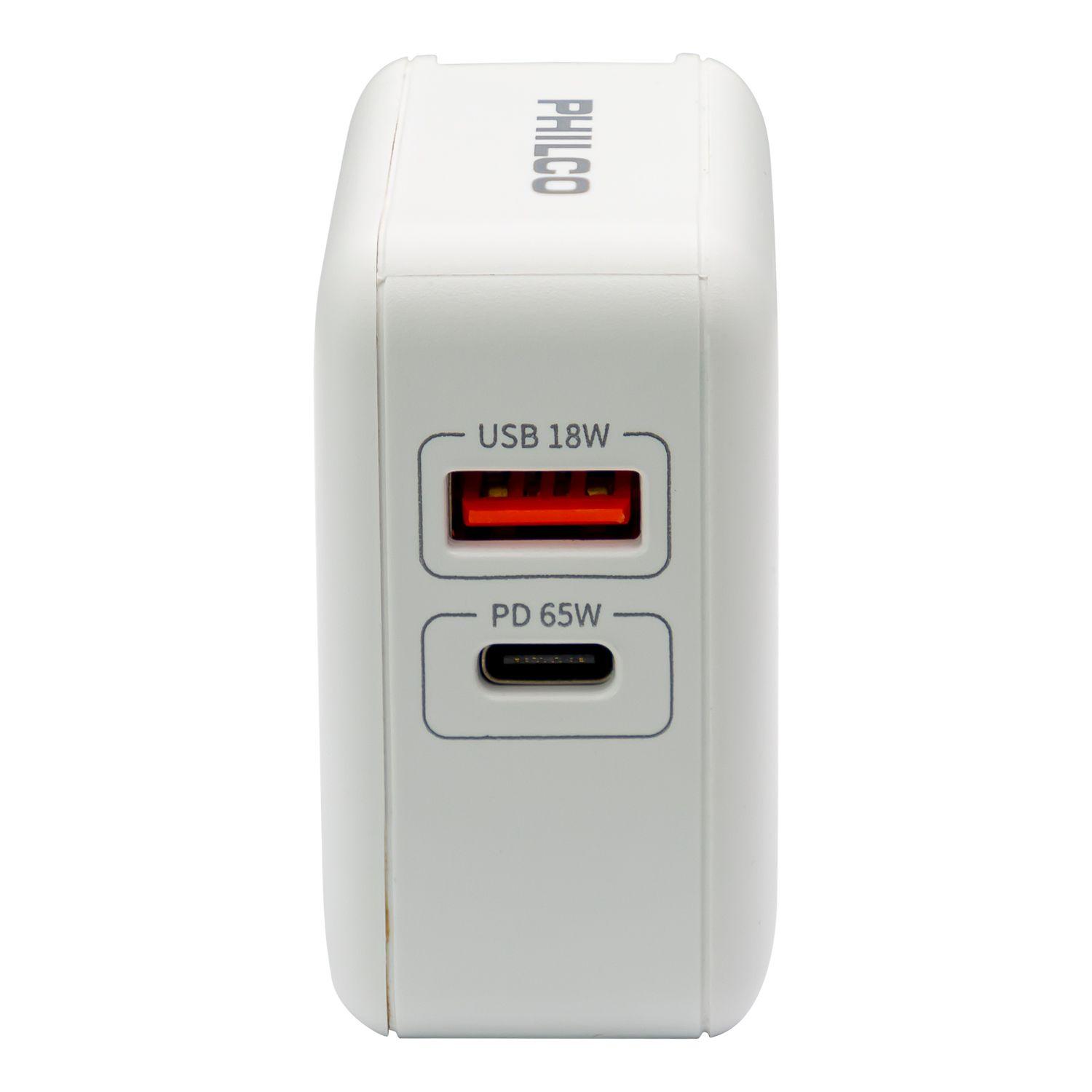 CARGADOR DE PARED SUPER RAPIDO 65W USB A Y TIPO C Open box-5