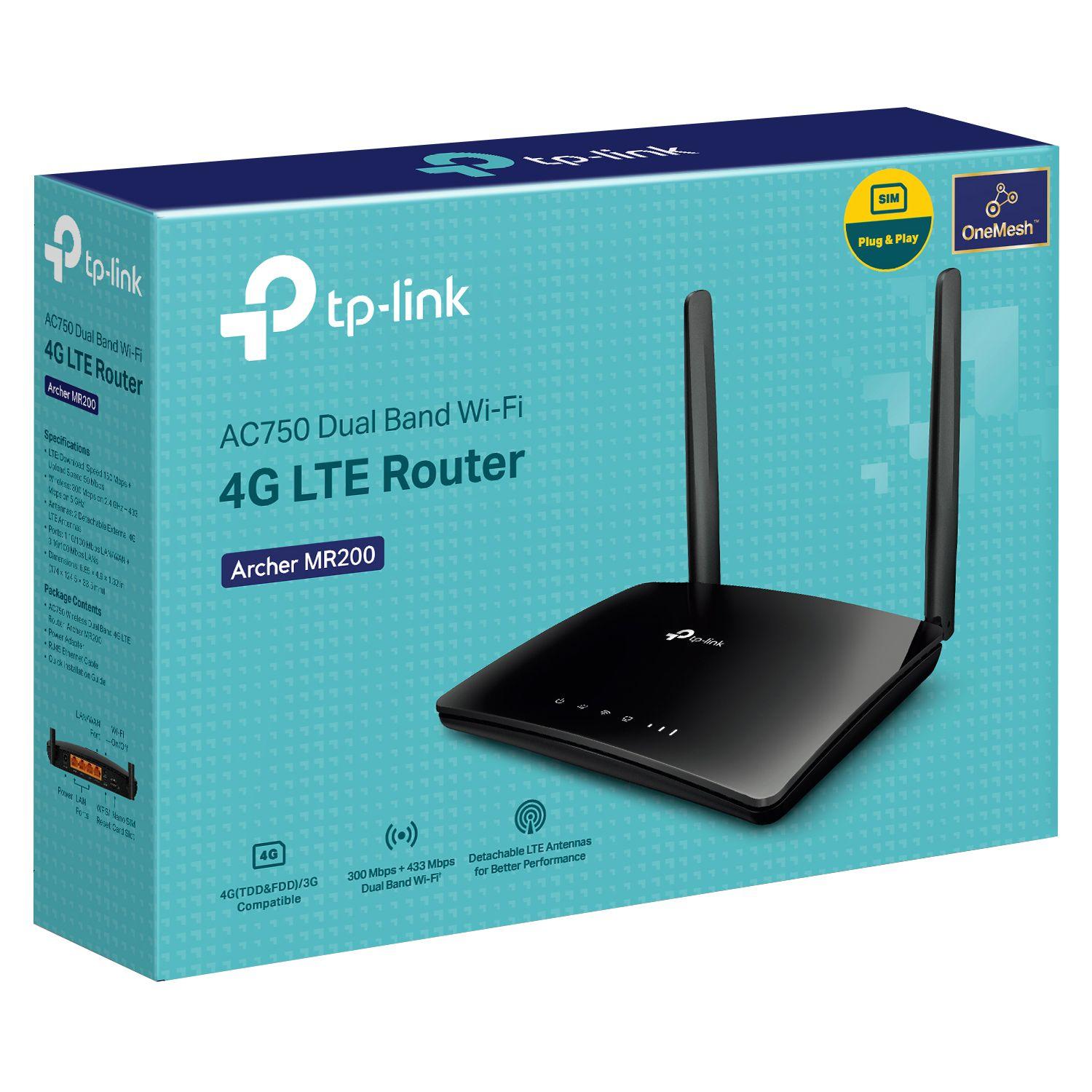 ROUTER 4G LTE CHIP SIM WIFI LAN DUAL BAND AC750 MR200 Open box-0