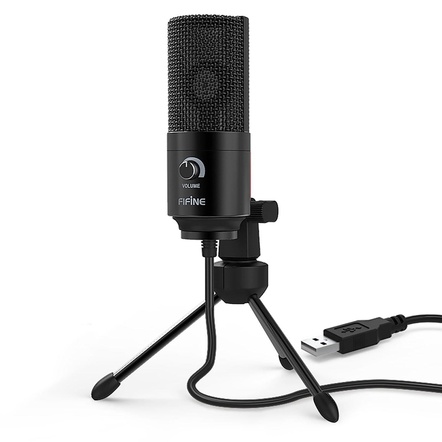 MICROFONO CONDESADOR FIFINE NEGRO USB K669B Open box-4