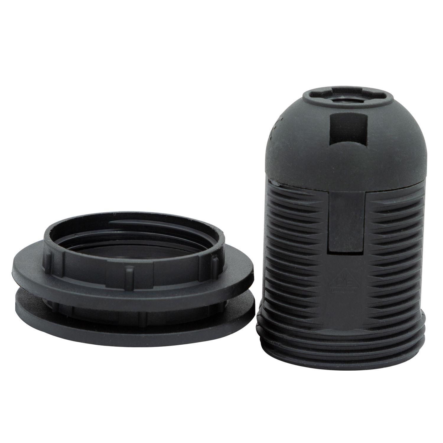 SOQUETE E27 CON ROSCA 250V 10A NEGRO-0