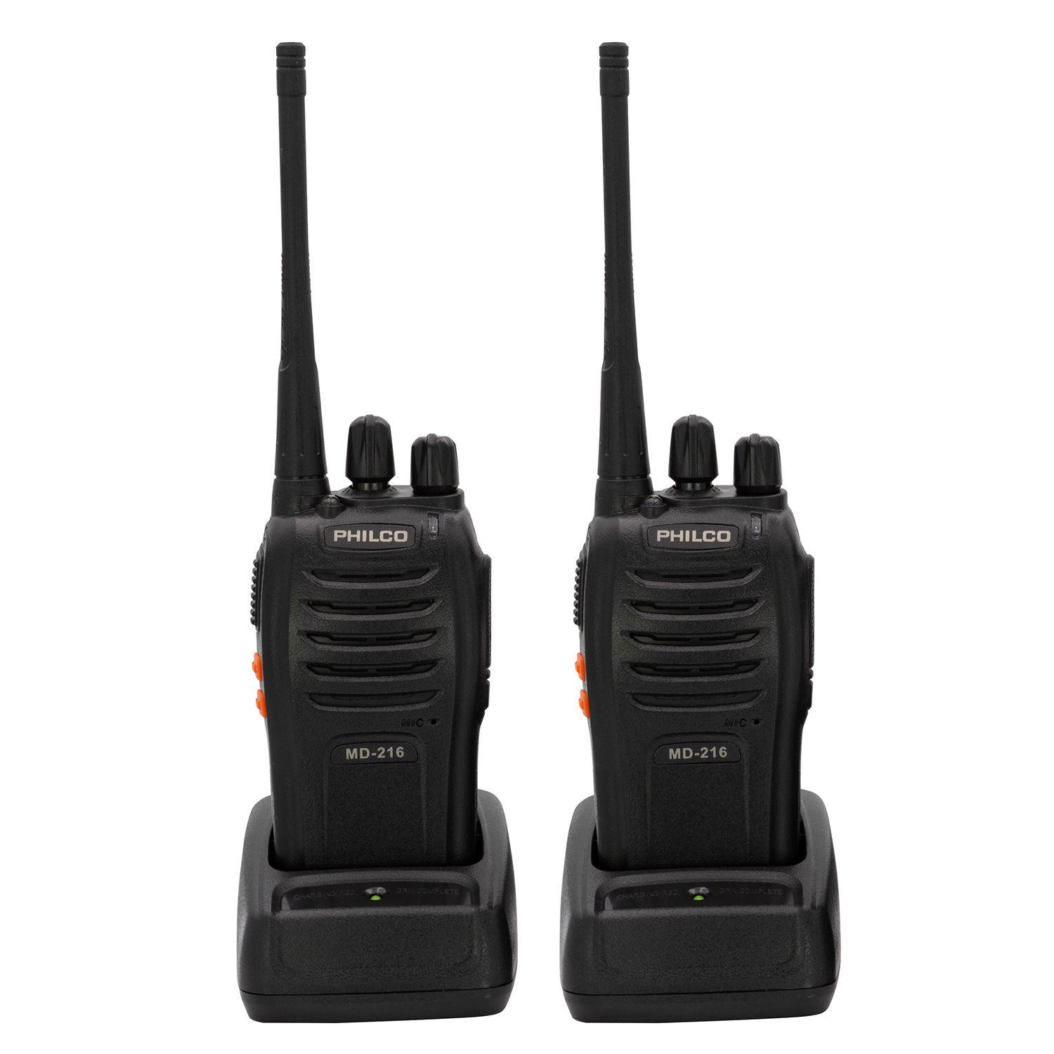 KIT RADIOTRANSMISORES PORTÁTIL 2 VÍAS, ALCANCE 16KM, PHILCO COLOR NEGRO Open box-1