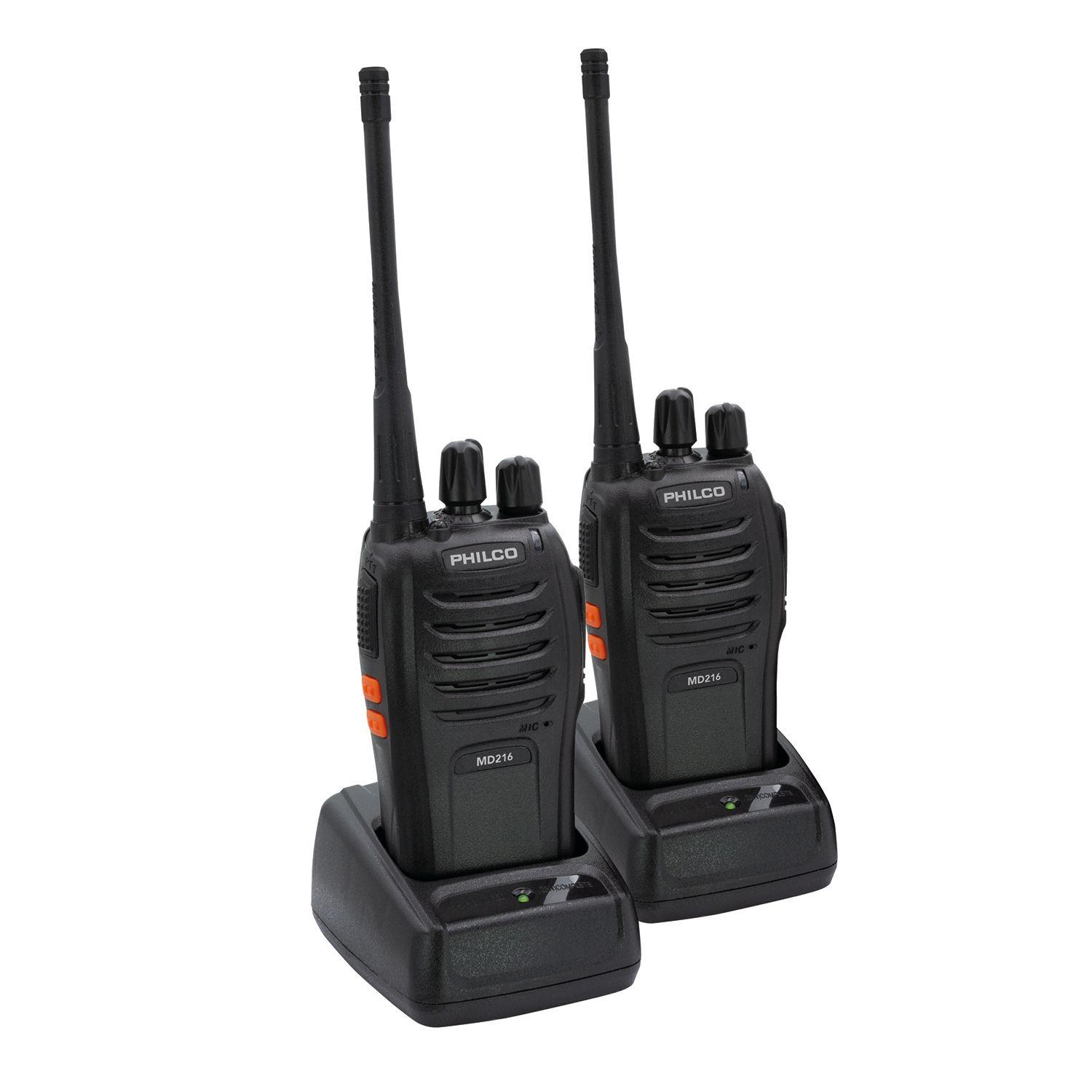 KIT RADIOTRANSMISORES PORTÁTIL 2 VÍAS, ALCANCE 16KM, PHILCO COLOR NEGRO Open box-2