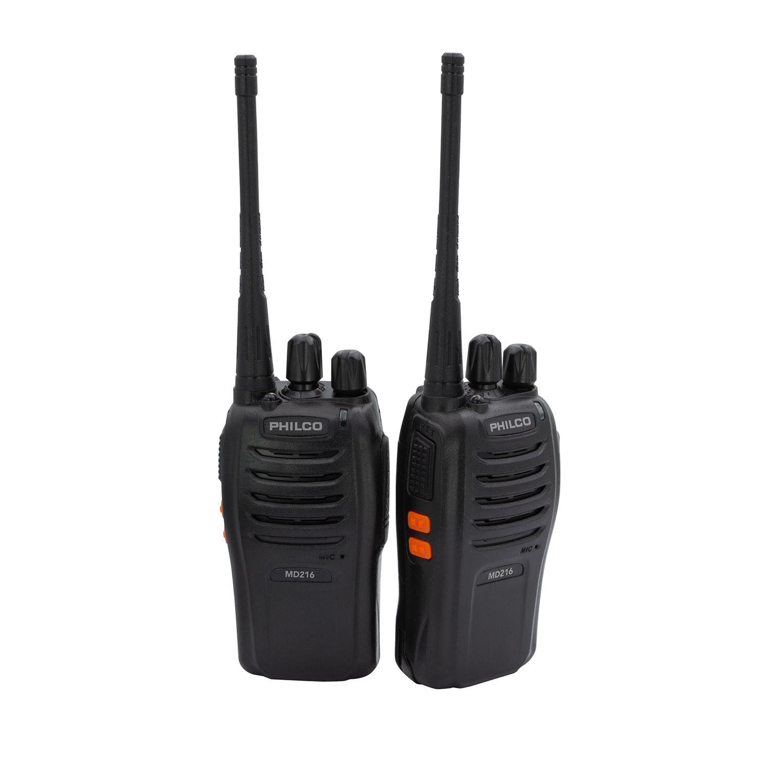 KIT RADIOTRANSMISORES PORTÁTIL 2 VÍAS, ALCANCE 16KM, PHILCO COLOR NEGRO Open box-3