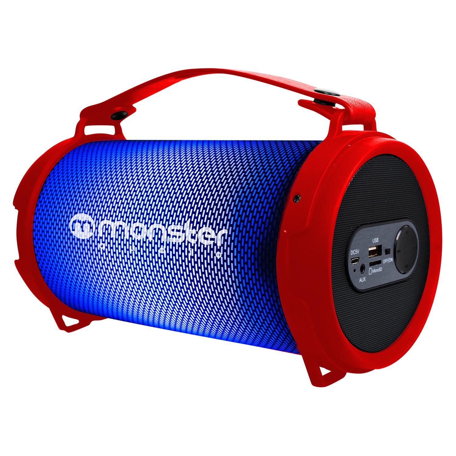 495RD BAZOOKA BLUETOOTH MONSTER AUDIO LED RED-0