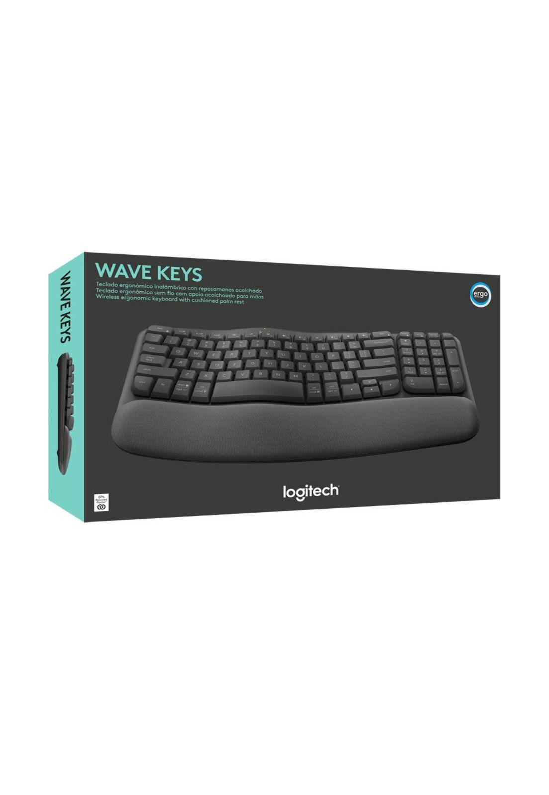 Teclado Inalámbrico Ergonómico Logitech Wave Keys Grafito-2