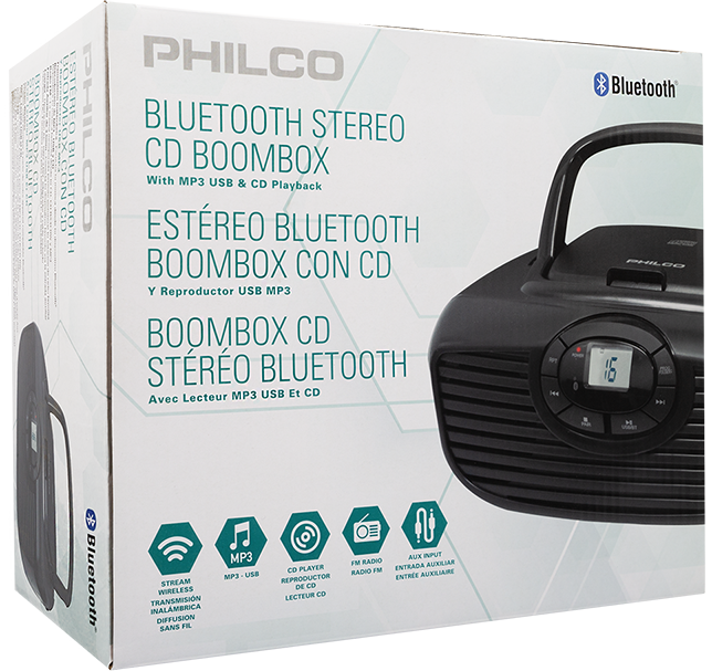 RADIO BOOMBOX PHILCO CON BLUETOOTH Y REPRODUCTOR CD-3