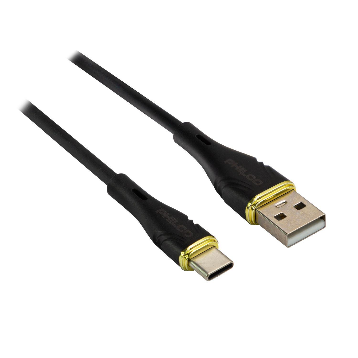 Cable Philco USB-A a USB-C 1,2 m Negro-2