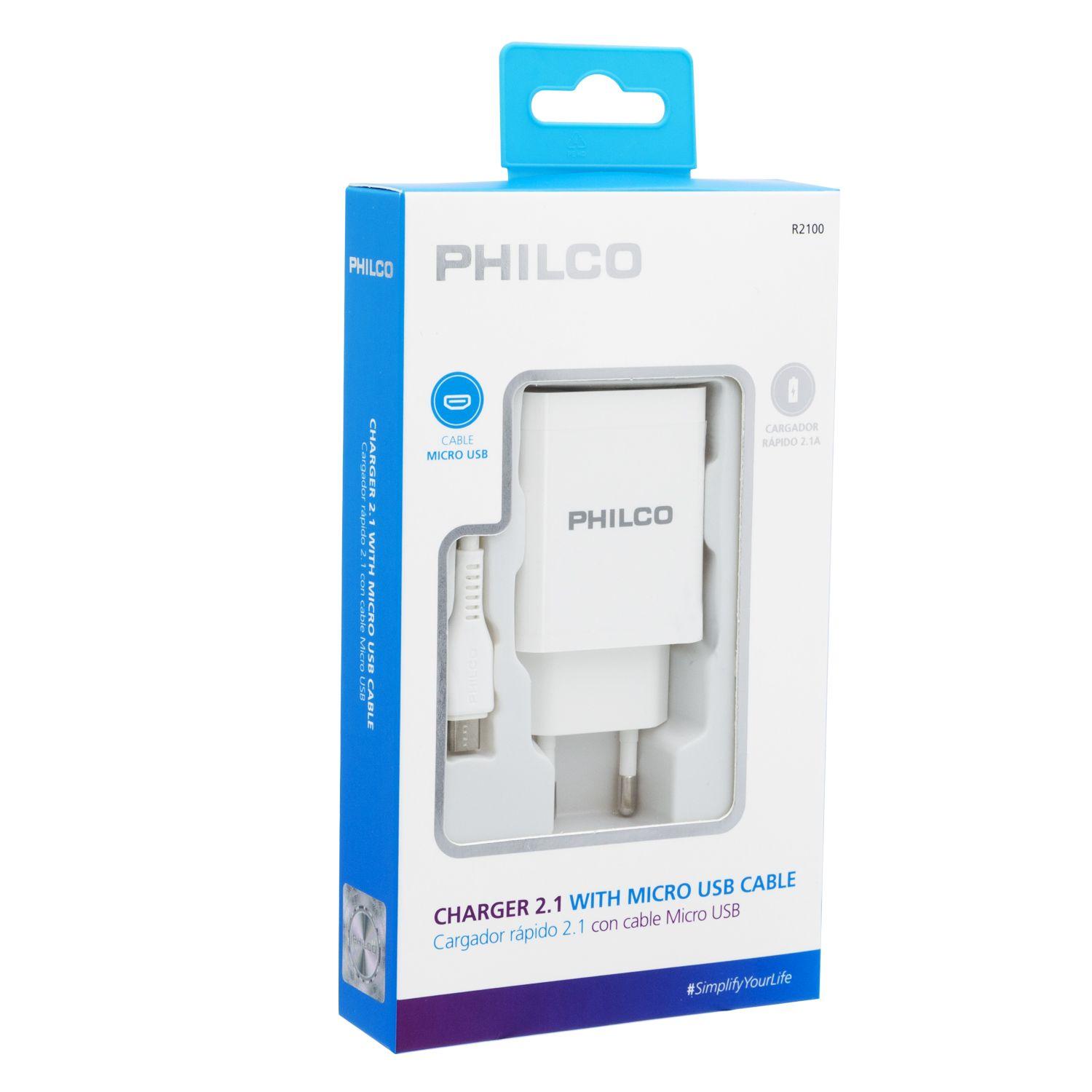 Cargador 2usb Carga Rápida 2.1a Conector Tipob Philco R2100-1