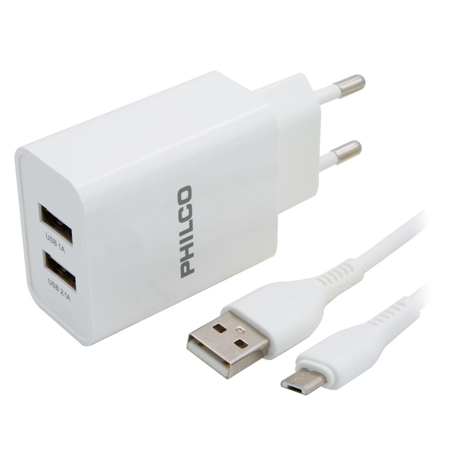 Cargador 2usb Carga Rápida 2.1a Conector Tipob Philco R2100-2