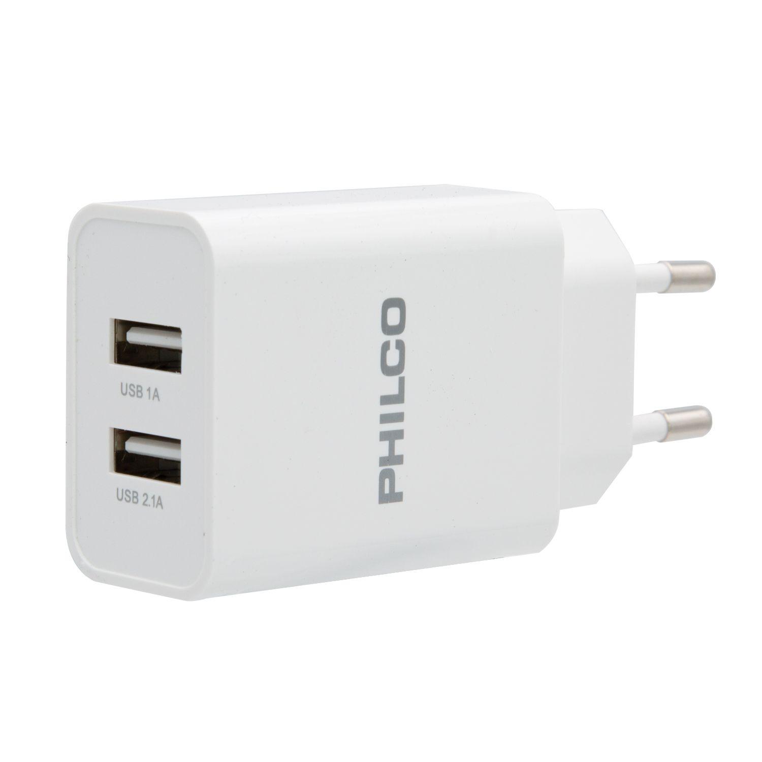 Cargador 2usb Carga Rápida 2.1a Conector Tipob Philco R2100-4