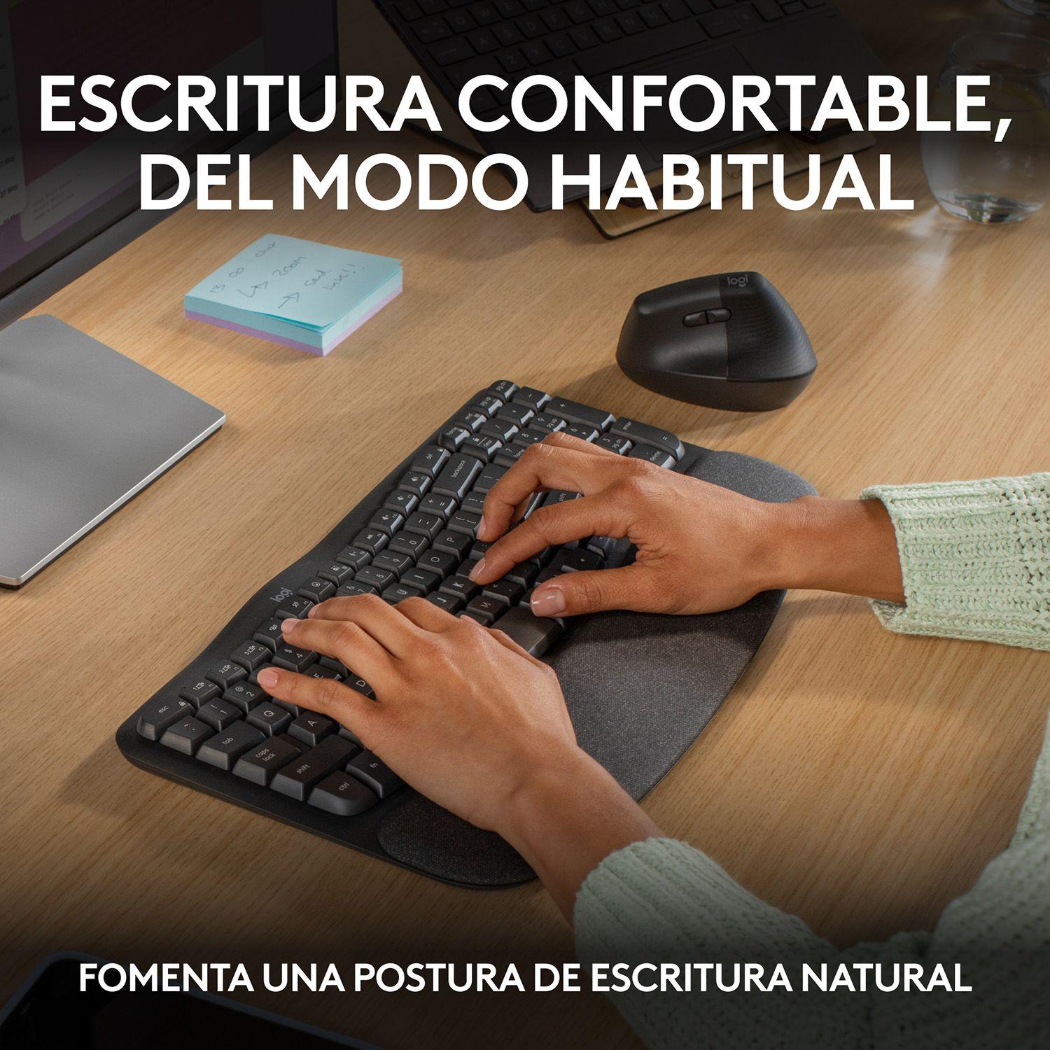 Teclado Inalámbrico Ergonómico Logitech Wave Keys Grafito Open box-8