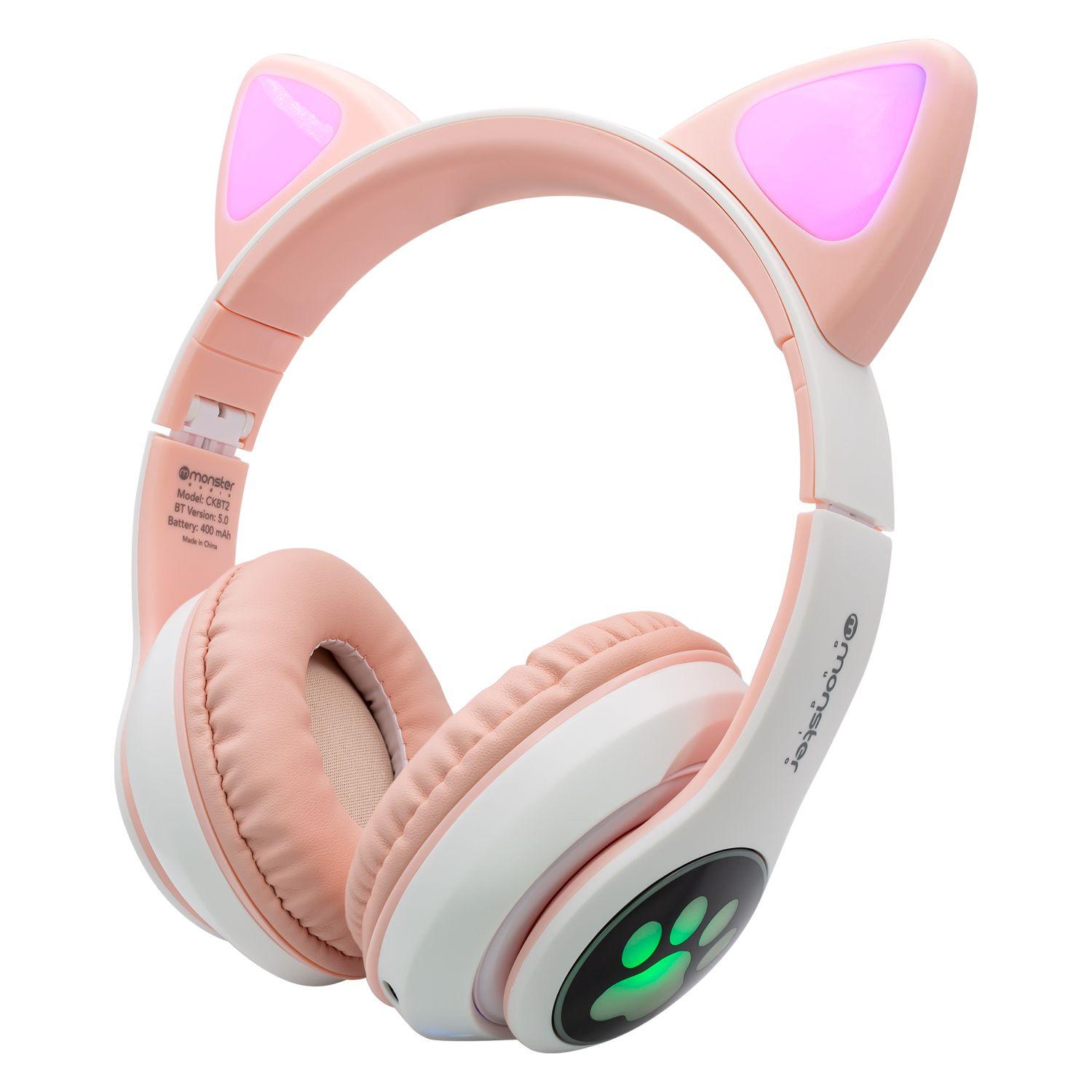 Audífono Monster Cool Kids CKBT02 Cat Ears rosado Open Box-1