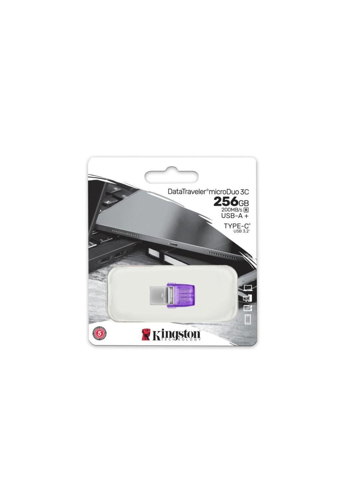Pendrive Kingston DataTraveler microDuo 3C 256GB USB y USB-C-4