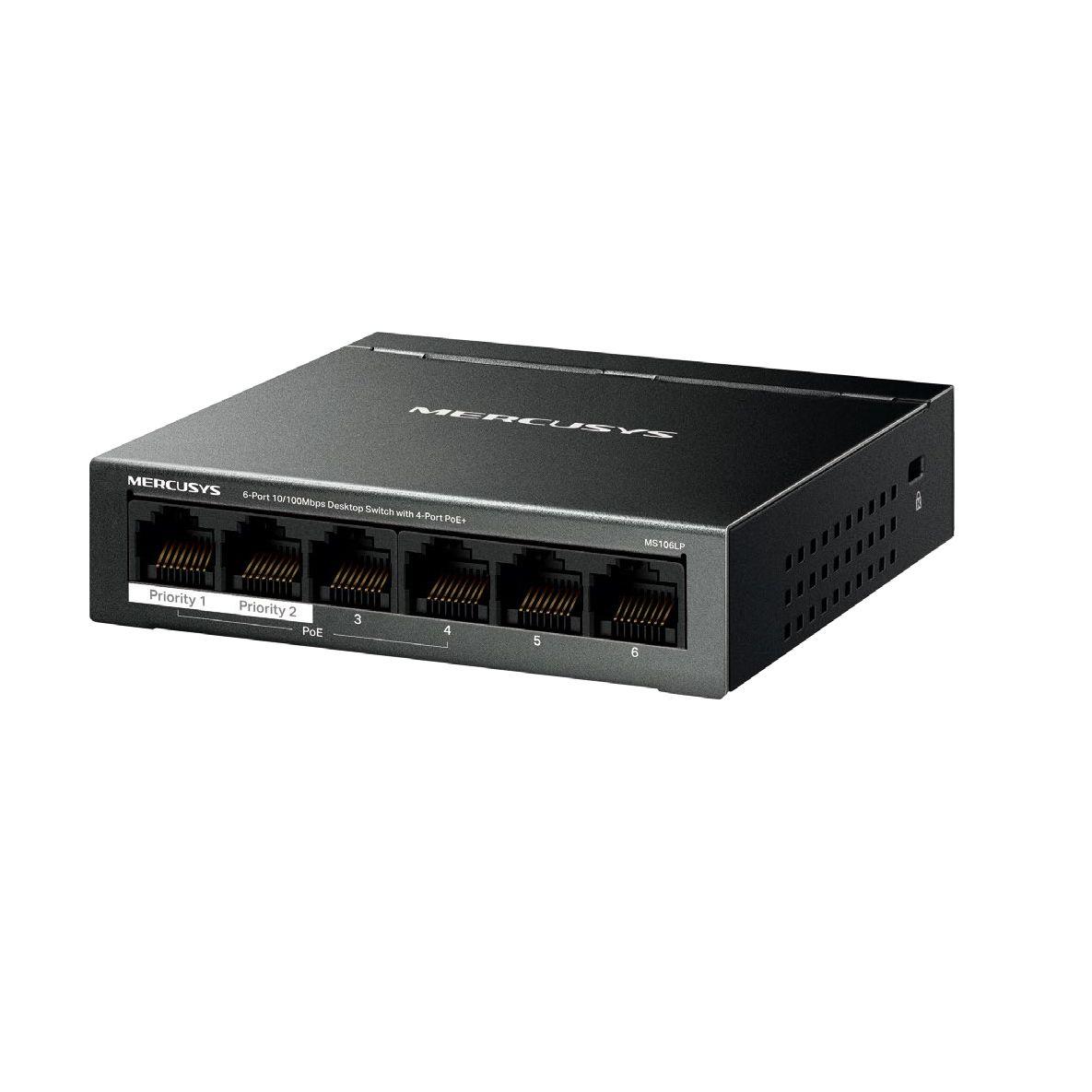 MS106LP SWITCH MERCUSYS 6P+4POE 10/100-0