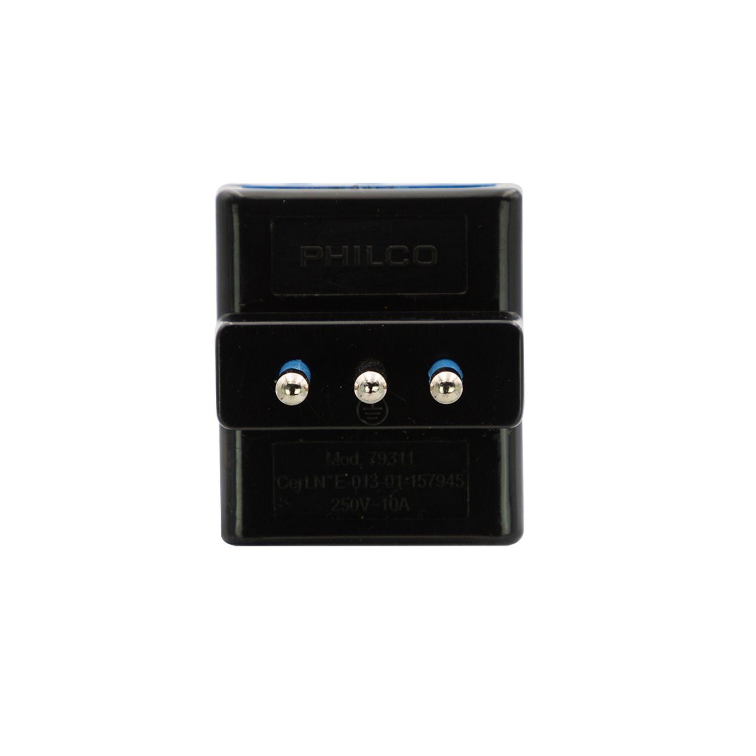 ENCHUFE TRIPLE 78547 NEGRO PHILCO-3