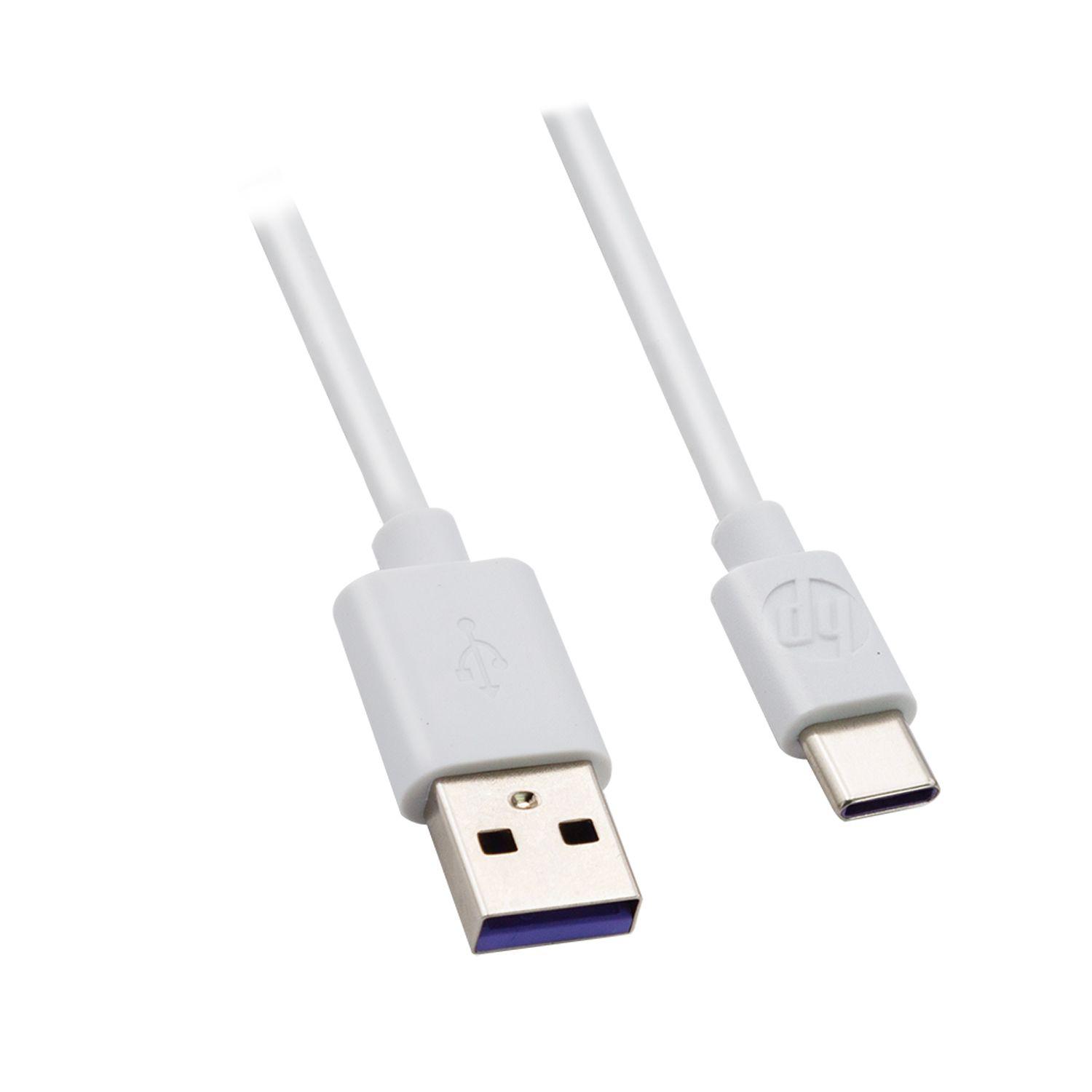 CABLE USB C TIPO C HP 2.0 2 METROS CARGA DATOS CELULAR ATRIX COLOR BLANCO Open box-3