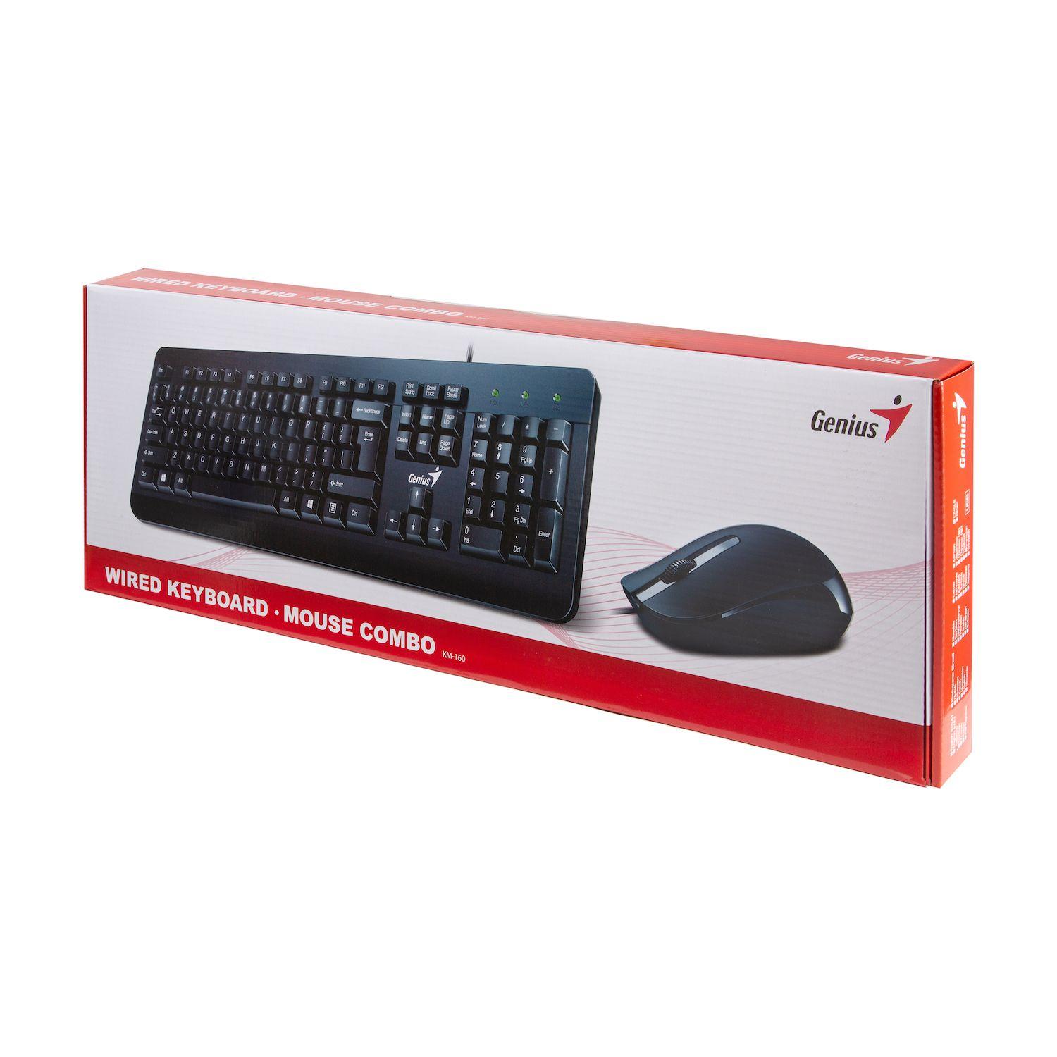 COMBO TECLADO + MOUSE ALÁMBRICO USB KM-160 Open box-0